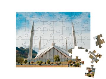 puzzleYOU Puzzle Faisal-Moschee: ein Gebäude ein Islamabad, 48 Puzzleteile, puzzleYOU-Kollektionen Pakistan