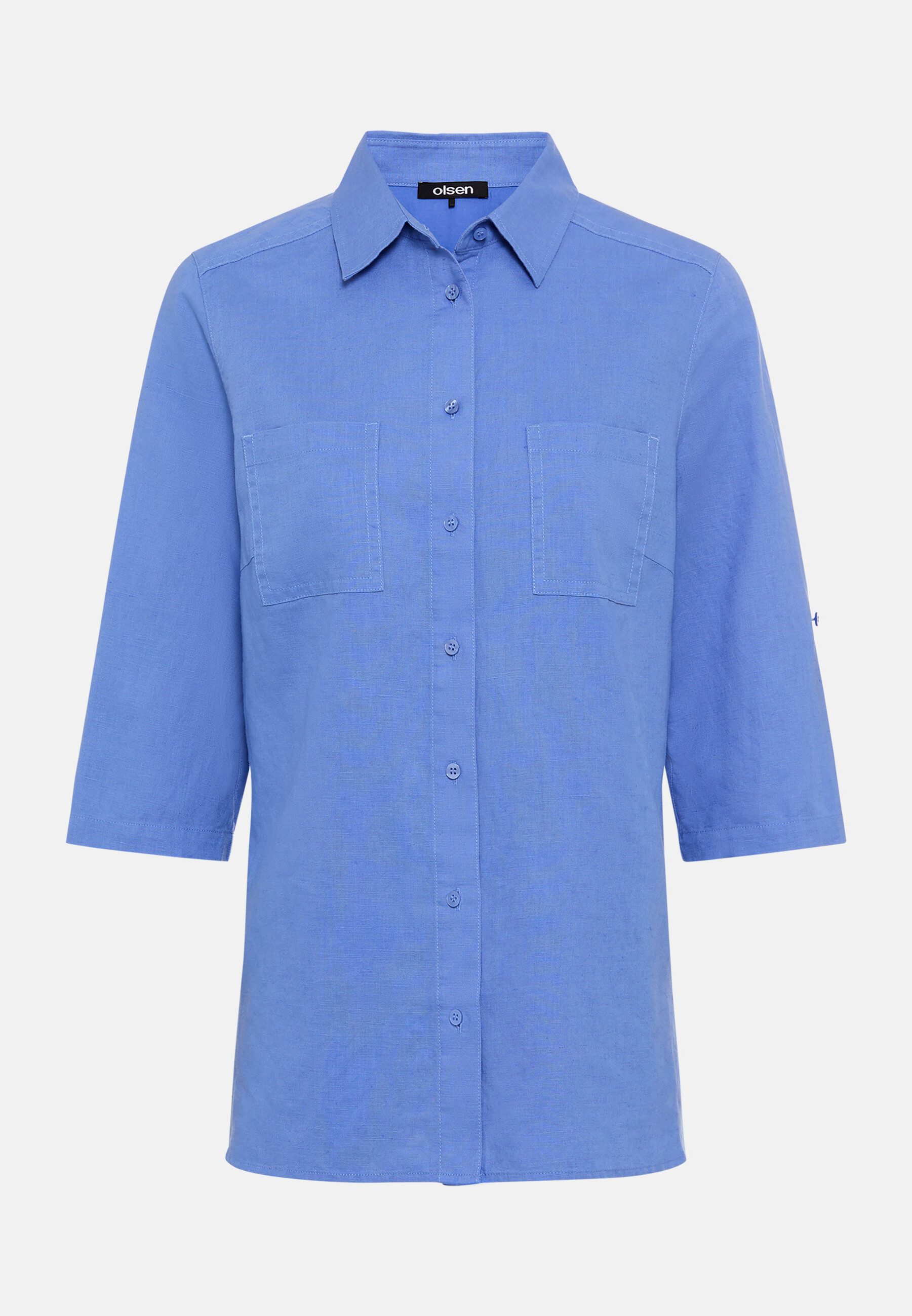 Olsen Hemdbluse Bluse mit Turn-up-Ärmeln