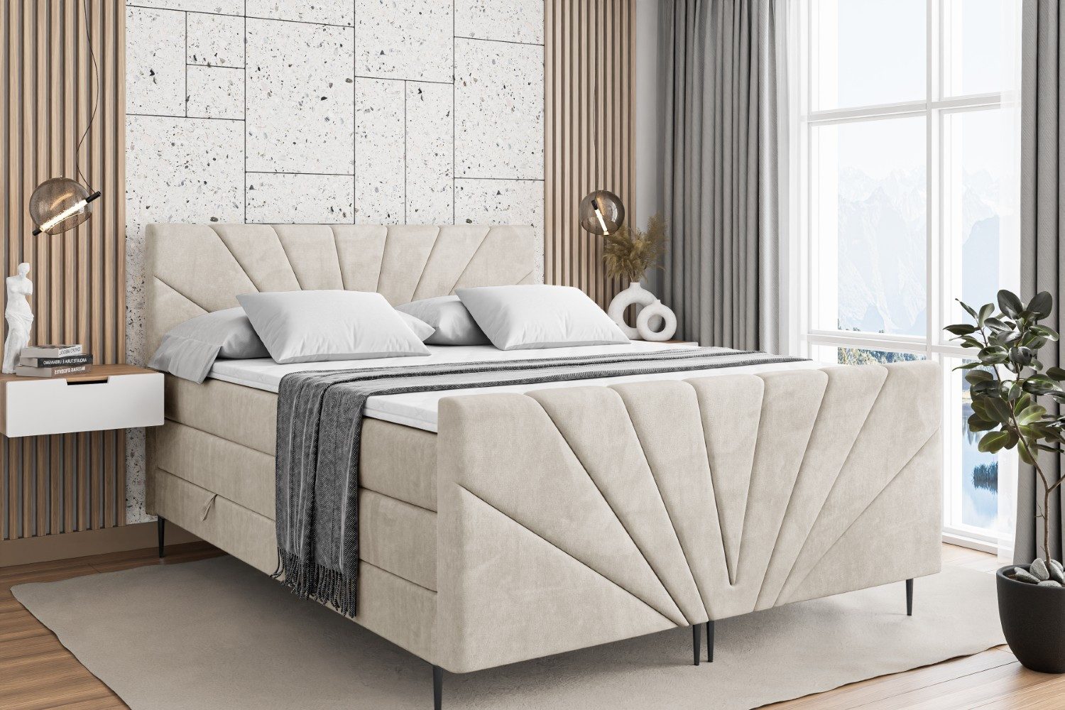 ALTDECOR Boxspringbett MILTIO-F-Z KING (Multipocket-Matratze H4, günstig online kaufen
