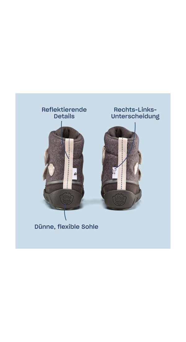 Affenzahn Wolle Comfy Winterstiefel wasserdicht und warm gefüttert