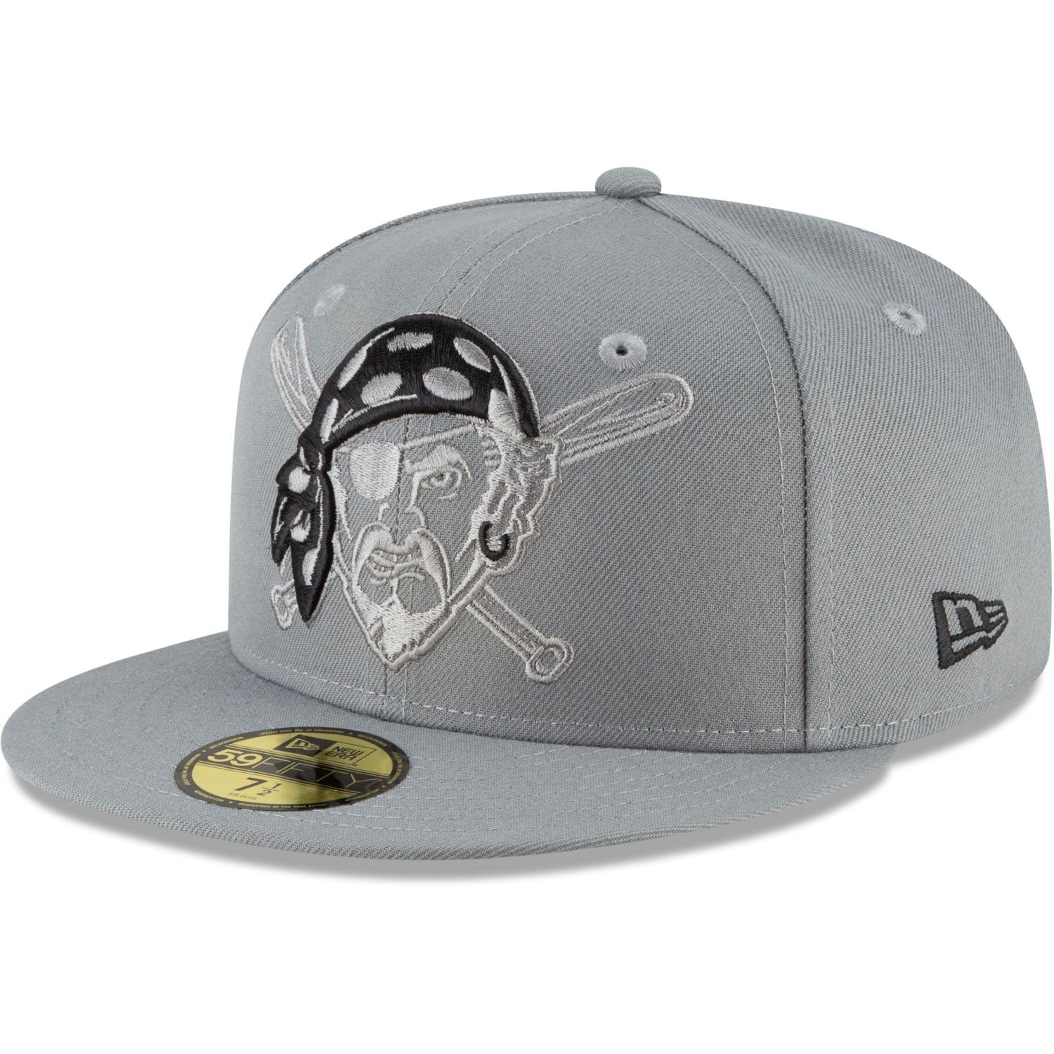 GREY Fitted Era Cooperstown New 59Fifty MLB Pirates Cap STORM Team Pittsburgh