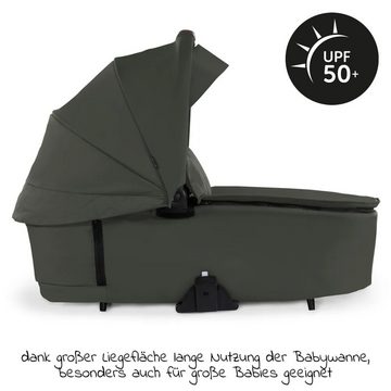 Hauck Kombi-Kinderwagen Walk N Care Air Trio Set - Dark Olive, 3in1 Kinderwagen Set mit Babyschale, Babywanne, Sportsitz & Zubehör