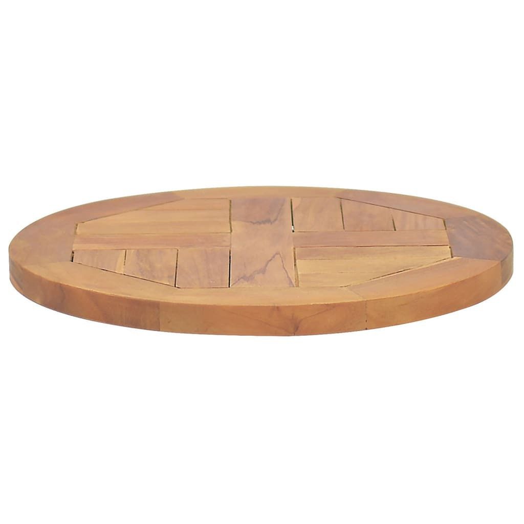 vidaXL Tischplatte, Massivholz Teak Rund 2,5 cm 40 cm
