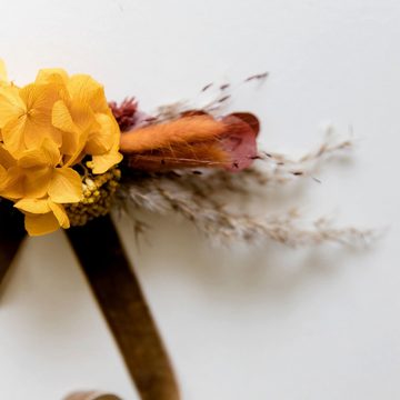 Trockenblume beschwingtes Hutband Trockenblumen in Gelb und Braun, LYKKE & You
