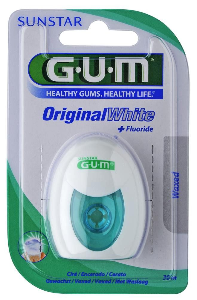GUM Zahnseide GUM Flossmate Zahnseidehalter + 2x GUM Original White Zahnseide a 30 m, (0-St)