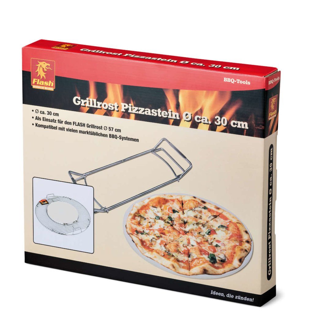 Boomex Pizzastein Boomex Pizzastein 30 cm und Halterung für Grill 57646