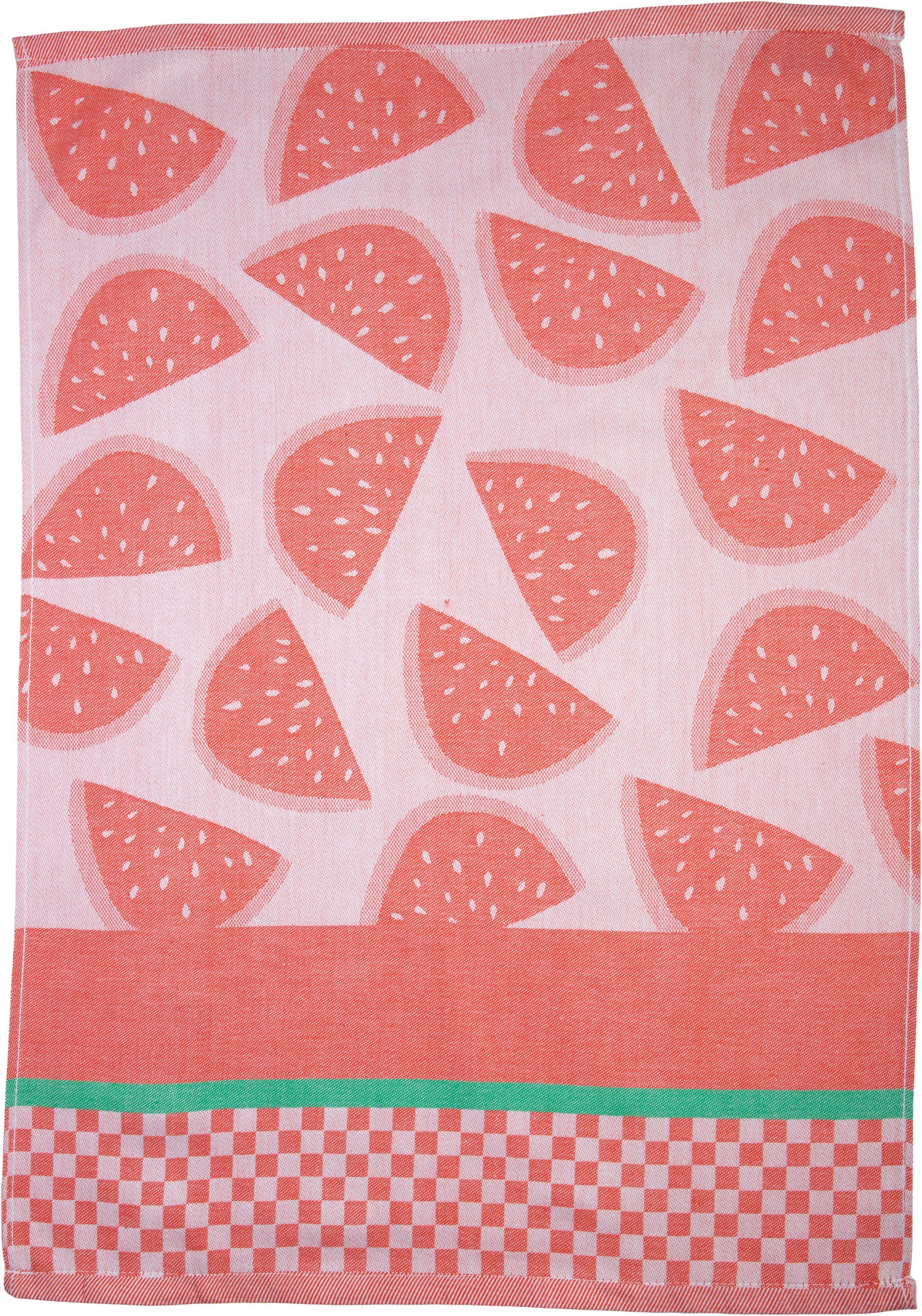 stuco Geschirrtuch Jacquardgewebe Geschirrtücher 3-tlg., (Set, weitere Melone, 1x Früchte-Motiv,2 Geschirrtuch Streifenoptik), Fruits Summer