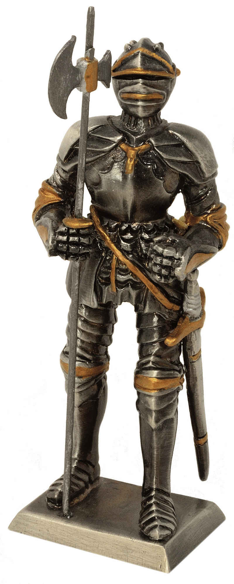 MystiCalls Dekofigur Zinnritter mit Hellebarde - Ritter Ritterfigur Zinn Zinnfigur (1 St), Aus Zinn gegossen