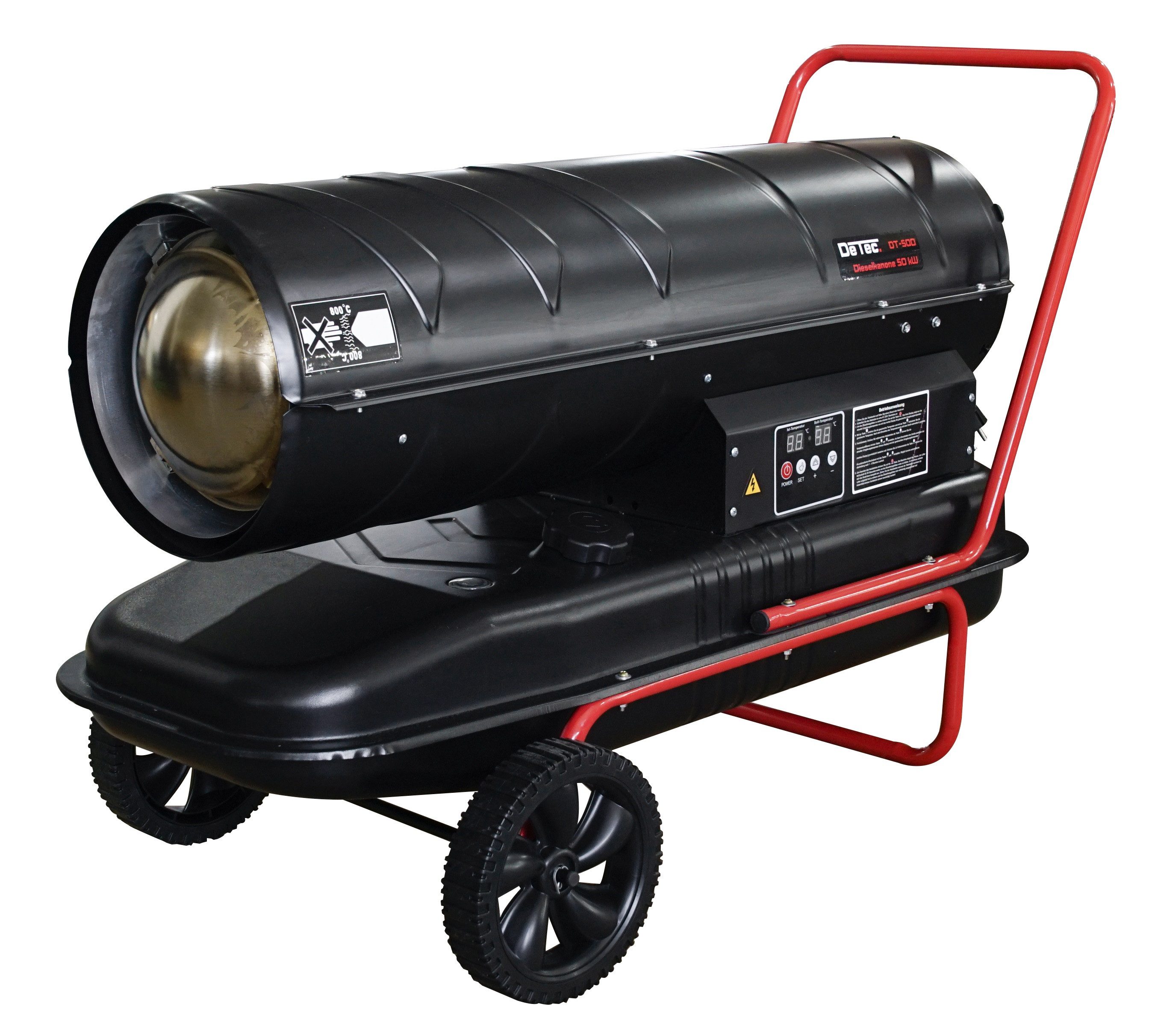 DeTec. Heizgerät Ölheizgebläse 50.000 Watt, Ölheizer mit 56L Tank DT-50D