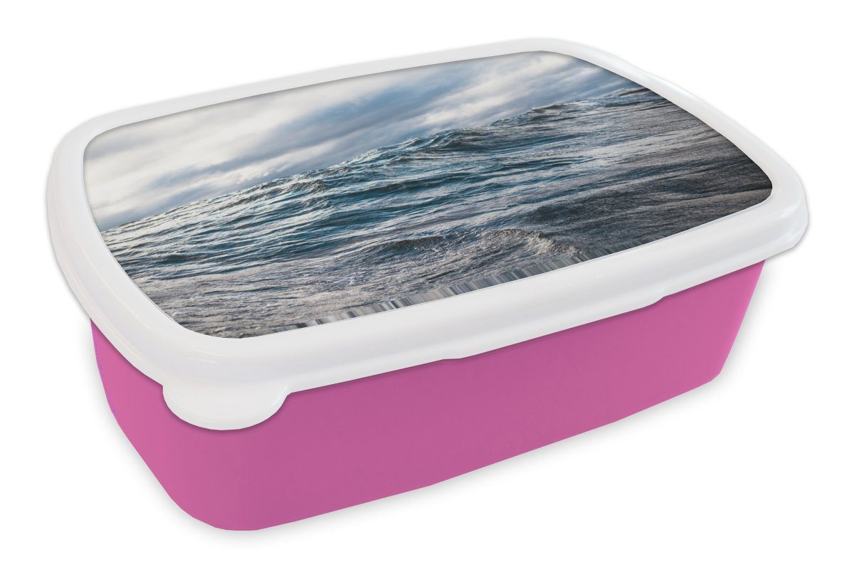 MuchoWow Lunchbox Meer - Golf - Norwegen, Kunststoff, (2-tlg), Brotbox für Erwachsene, Brotdose Kinder, Snackbox, Mädchen, Kunststoff rosa