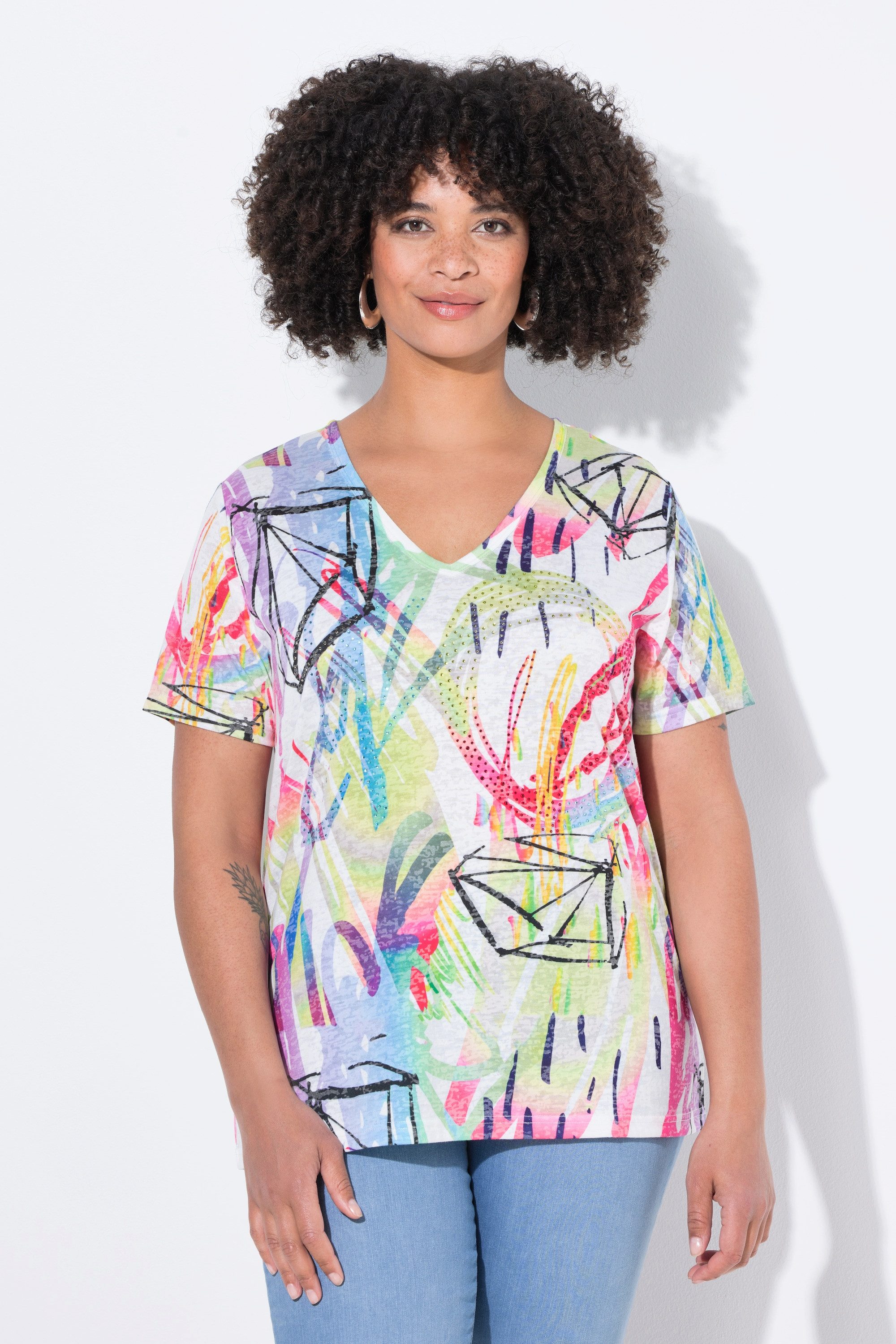 Angel of Style T-Shirt T-Shirt bequeme Passform Scribble-Muster günstig online kaufen