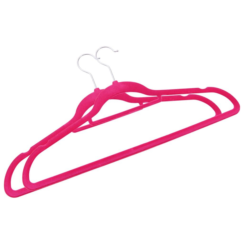 vidaXL Kleiderbügel 50 Stk. Kleiderbügel-Set Anti-Rutsch Rosa Samt, (50-tlg)
