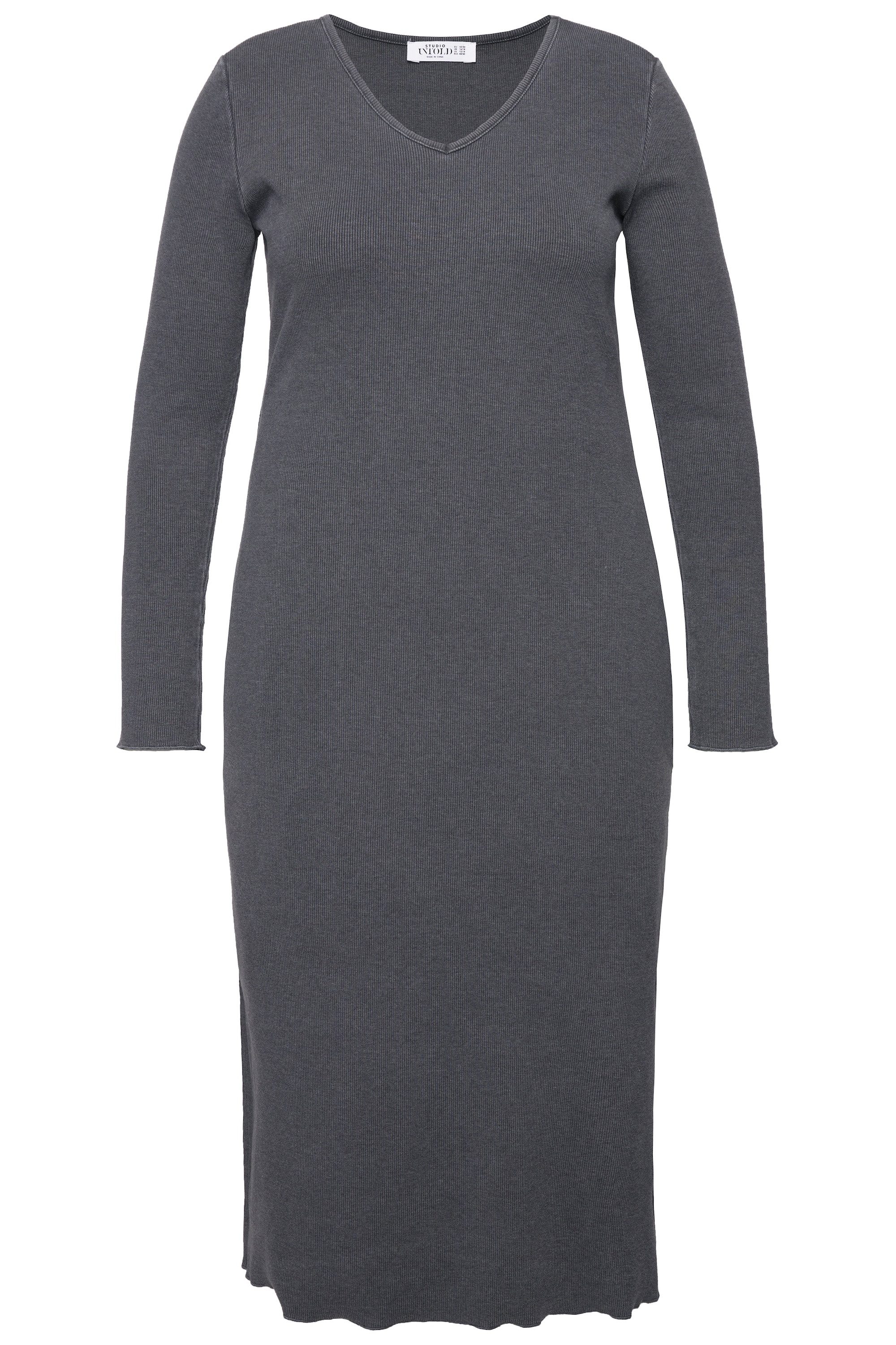 Midikleid Schlauchkleid Slim Shape Rippjersey