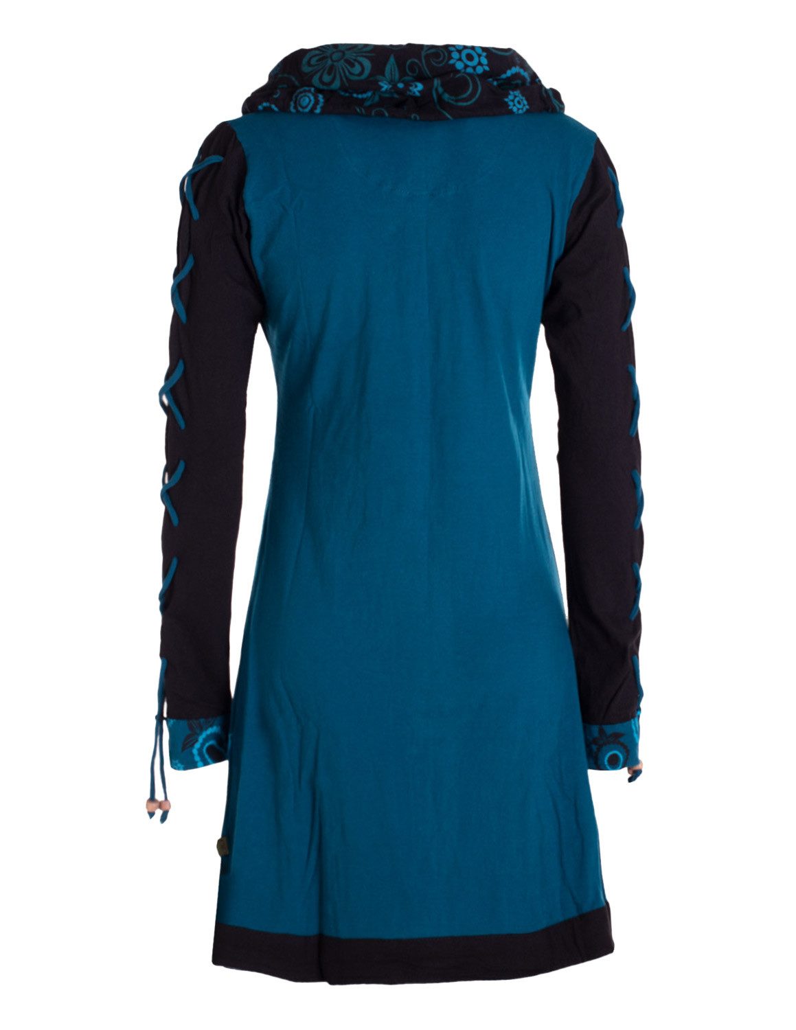 Vishes Minikleid Damen Blumen-Kleid Baumwollkleid Langarm-Shirtkleid günstig online kaufen