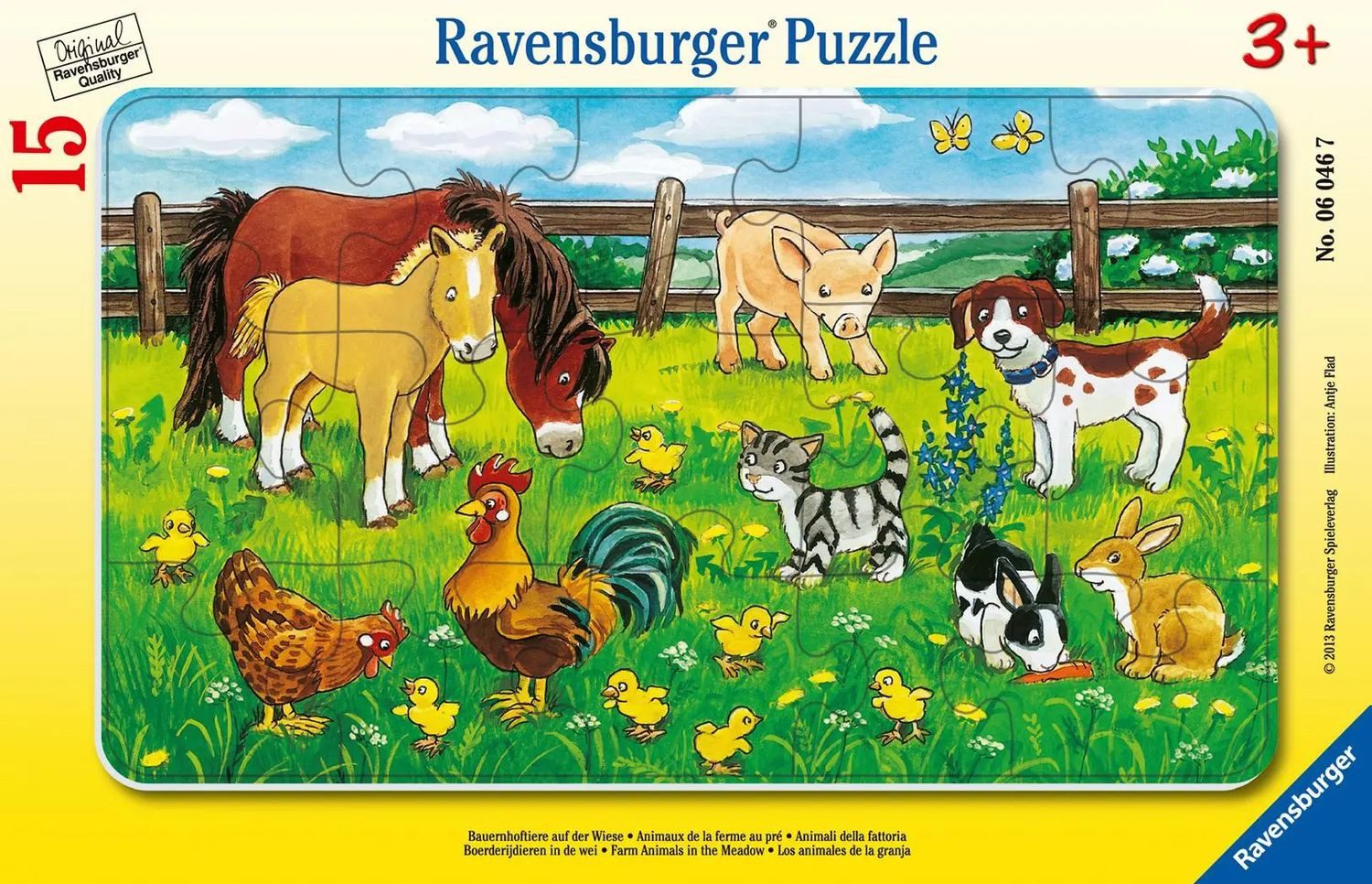Ravensburger Puzzle Bauernhoftiere auf der Wiese. Rahmenpuzzle 15 Teile, 15 günstig online kaufen