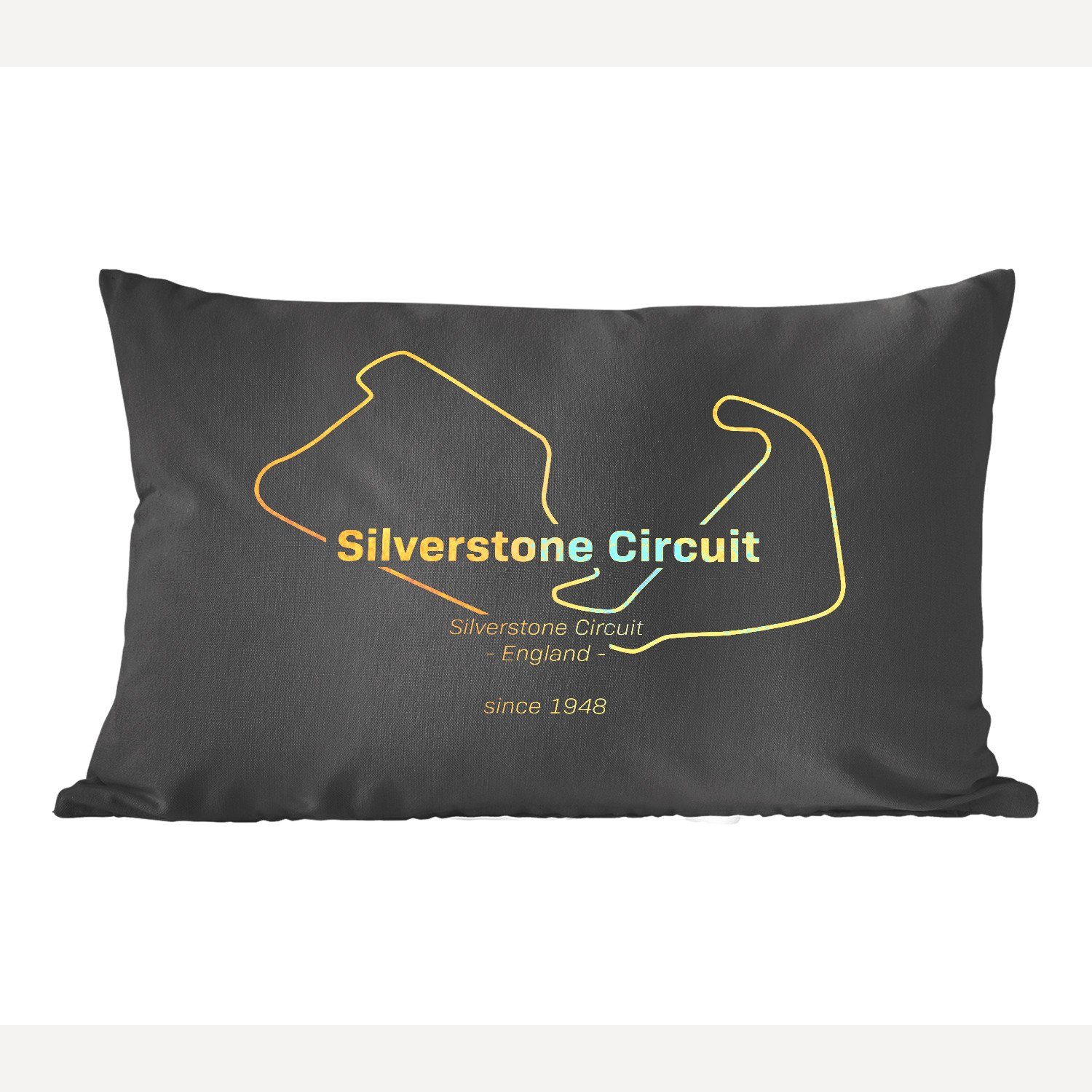 MuchoWow Dekokissen F1 Silverstone Wohzimmer - Dekoration, mit Zierkissen, Schlafzimmer - Dekokissen England, Füllung