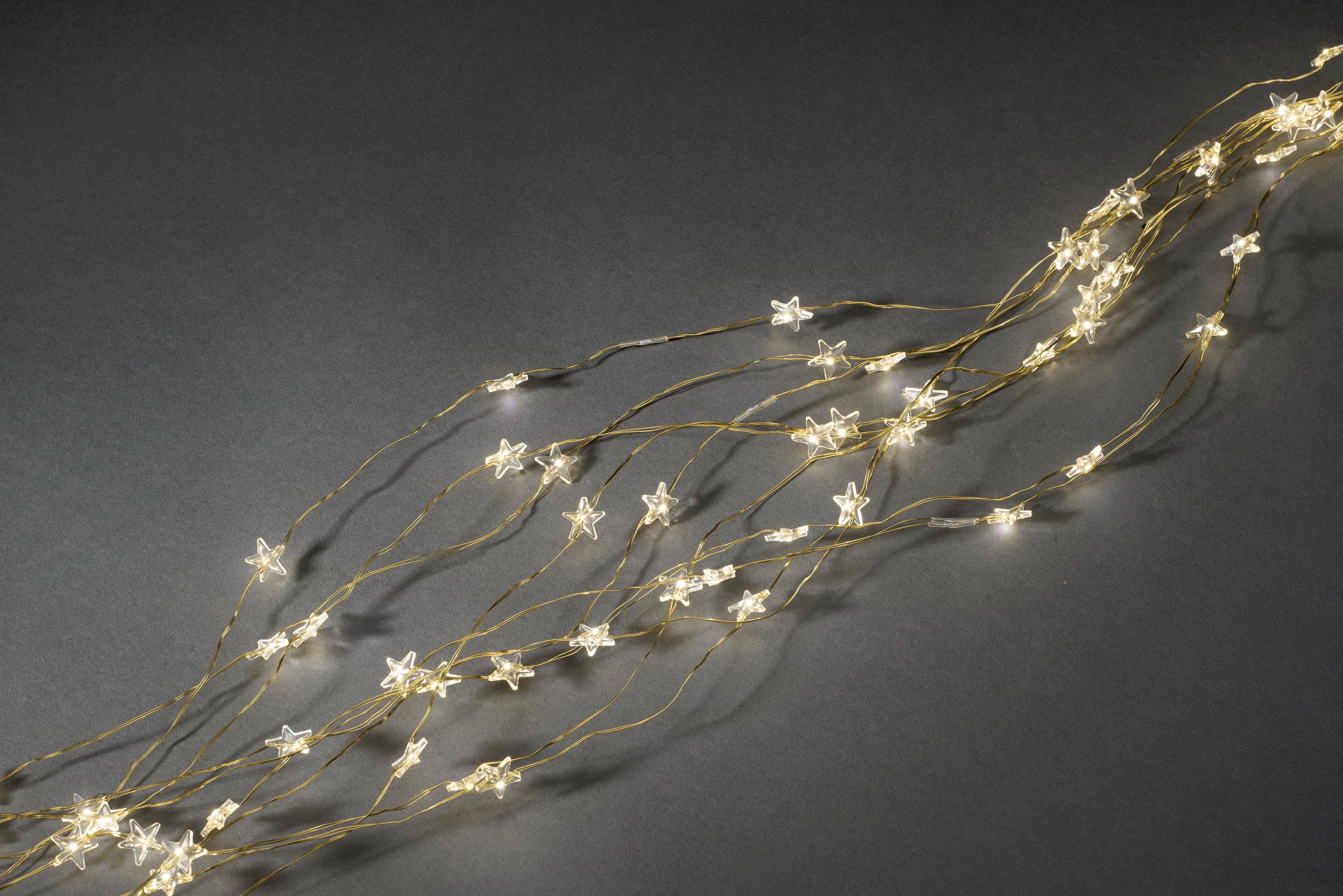 KONSTSMIDE LED-Lichtervorhang, 200-flammig, LED Sternenlametta, 10 Stränge à 20 Dioden