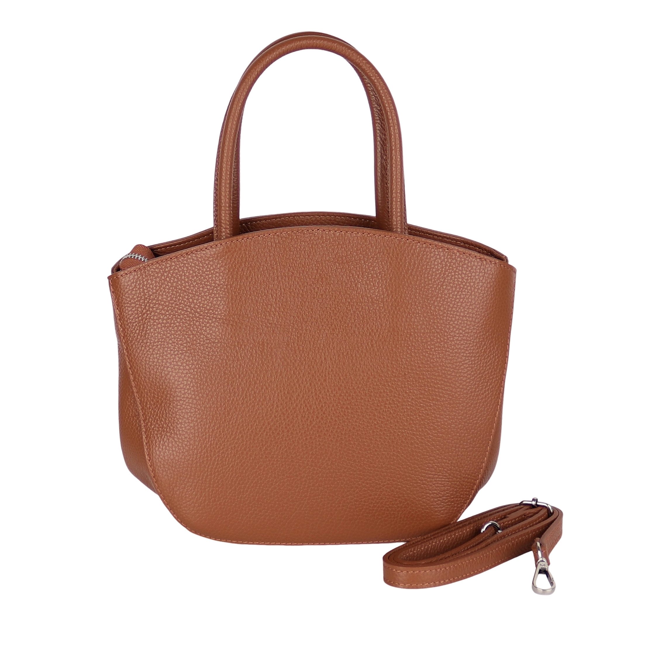 MIRROSI Henkeltasche Damen Mittelgroße Tasche aus Echtleder Schultertasche, Maße: ca.30x22x13cm