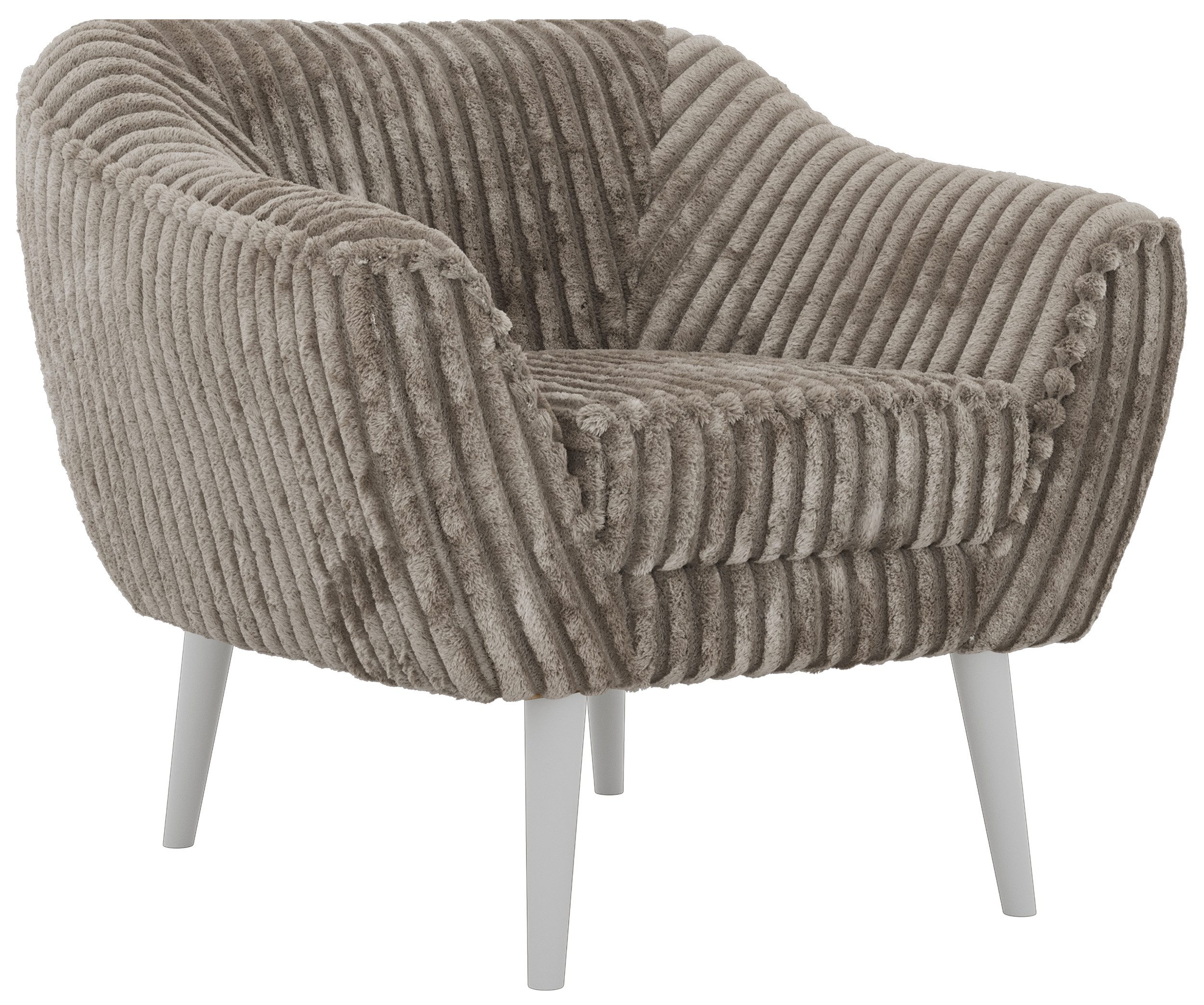 MKS MÖBEL Sofa PIRS, 1-Sitzer, Design mit Steppung, Wellenfederung, Scandi-Design, Füße wählbar