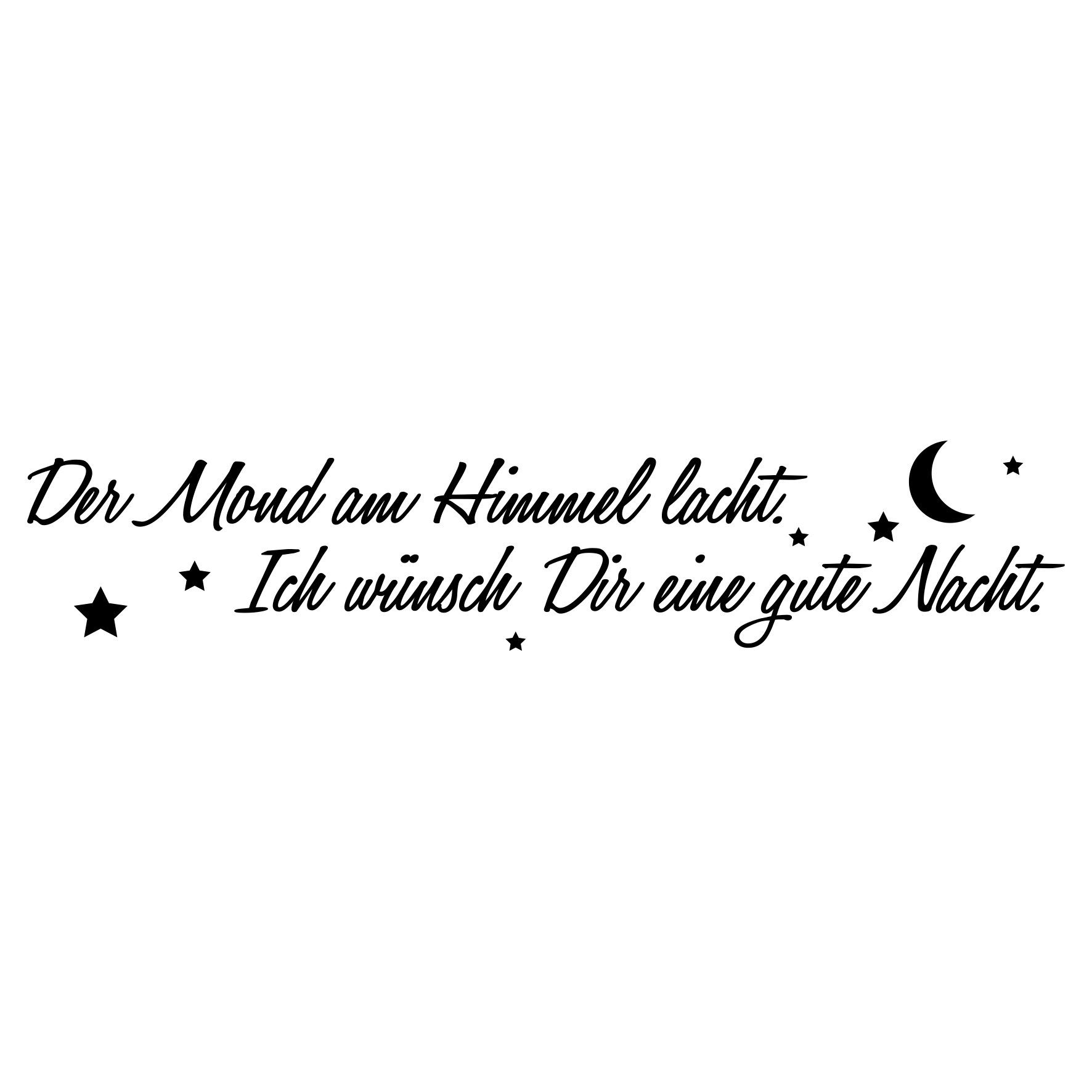 Mond am Himmel hohe Wandtattoo queence Der lacht..., Klebkraft