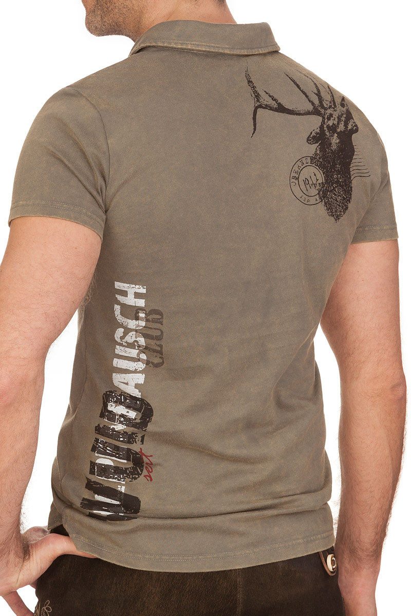 MarJo Trachtenshirt Trachtenshirt Herren - ALPENRAUSCH - blau, khaki