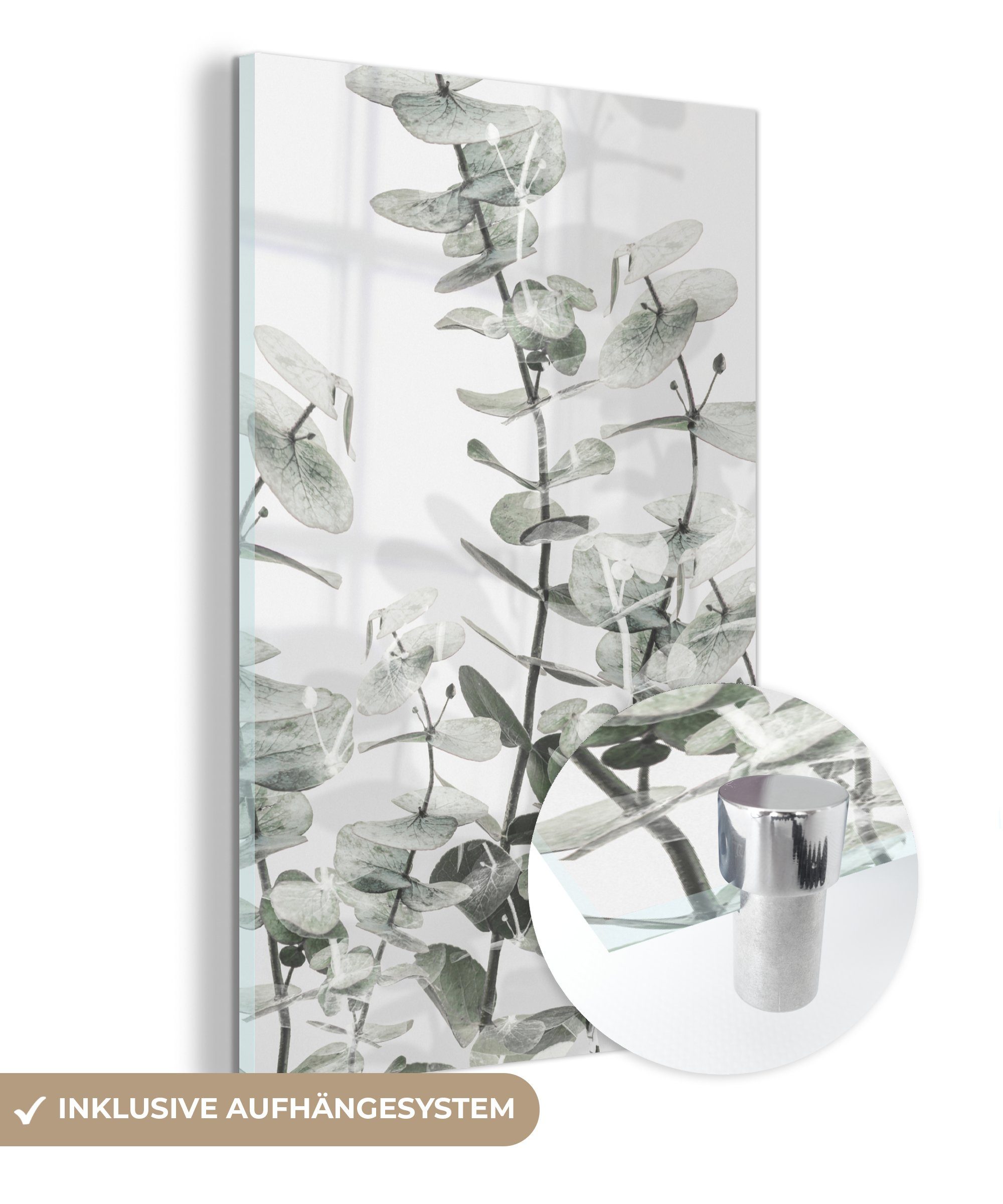 MuchoWow Acrylglasbild Pflanzen - Natur - Grün - Blumen, (1 St), Glasbilder - Bilder auf Glas Wandbild - Foto auf Glas - Wanddekoration