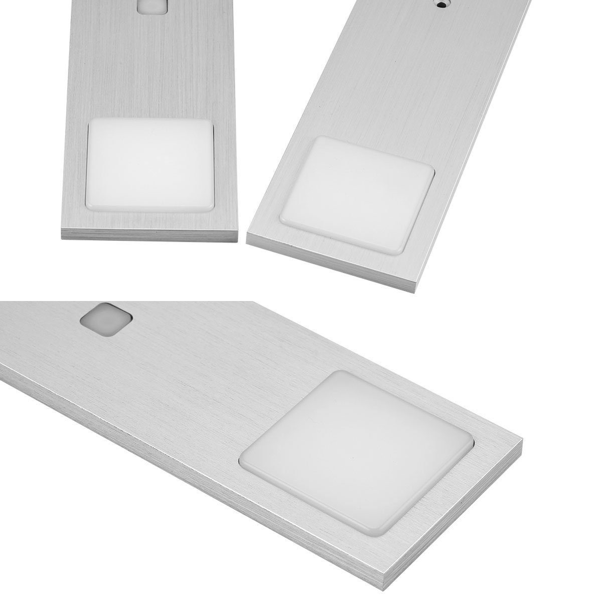 Aluminiumkörper, LED LED Touch-Dimmfunktion Unterbauleuchte mit Super Küchenleuchte, dünn LED Unterbauleuchten fest iscooter 5W- Set warmweiss 2er Warmweiß, und integriert,