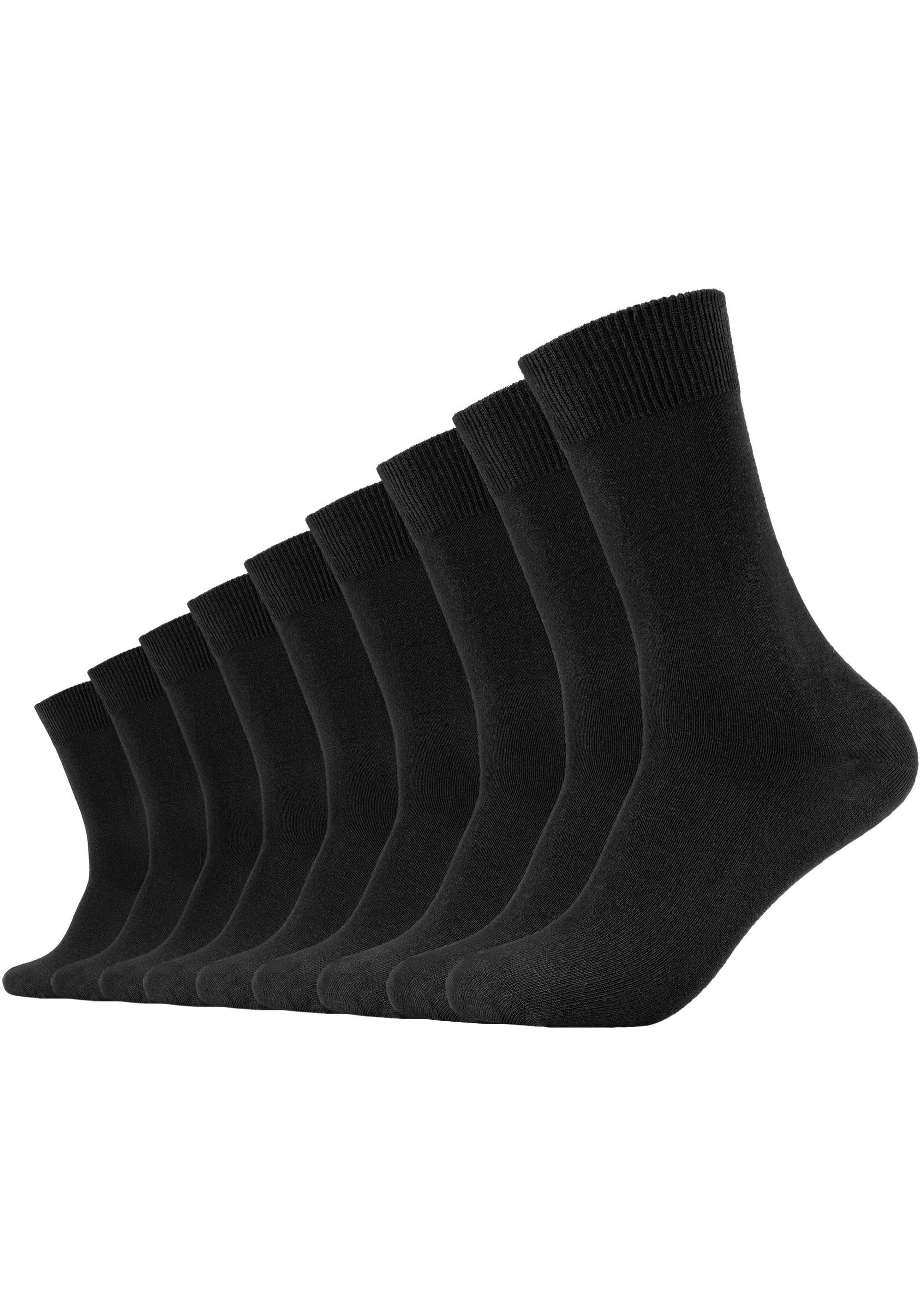 Camano Socken (Packung, 9-Paar) Langlebig: verstärkter Fersen- und Zehenbereich schwarz