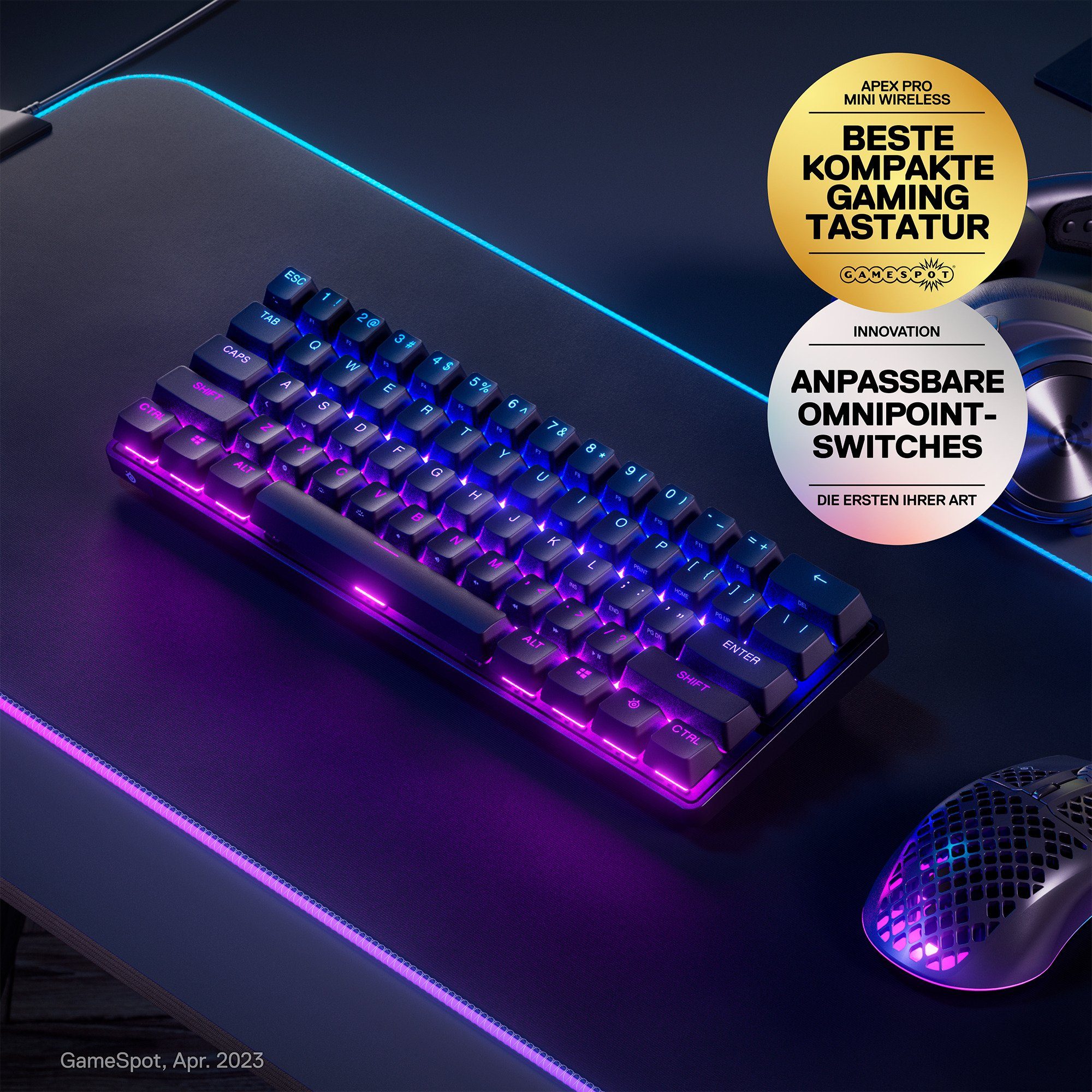 SteelSeries SteelSeries Apex Pro Mini Wireless, Tastatur