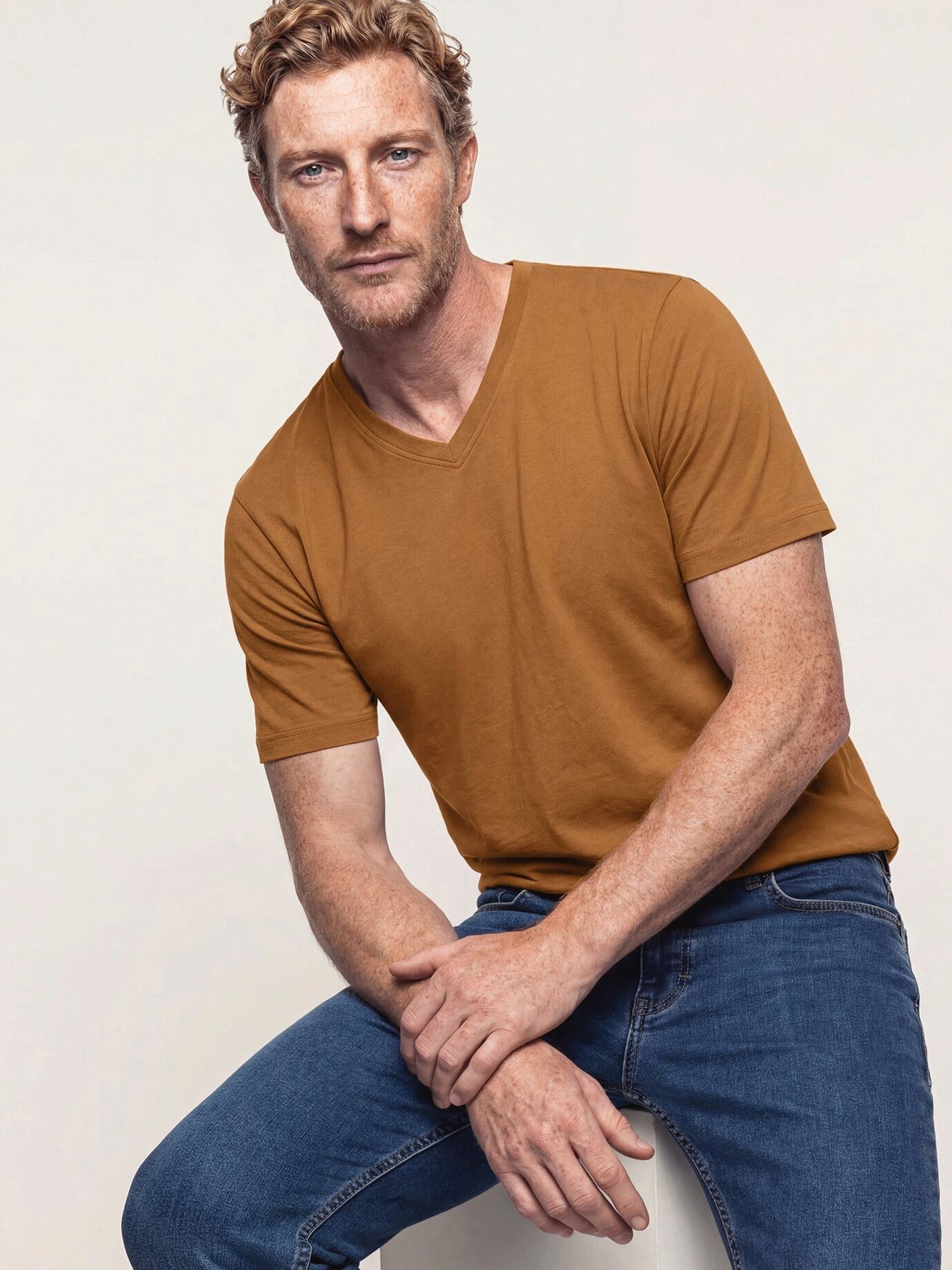 Walbusch T-Shirt Herren Shirt mit V-Ausschnitt 2er Pack Baumwolle Kurzarm-T-Shirt, seidig im Griff, form- und farbbeständig