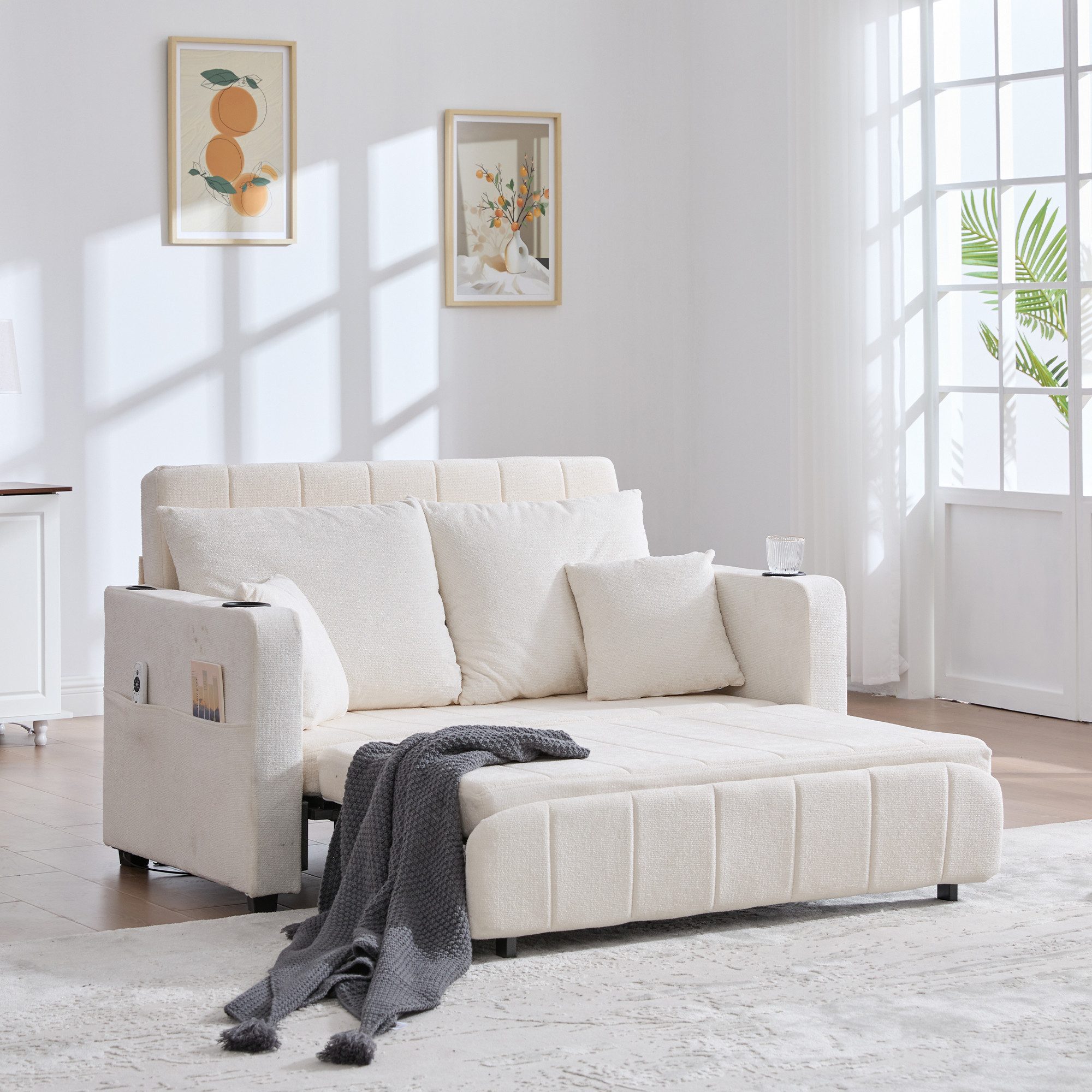 MODFU Sofa Klappsofa mit USB-Ladefunktion und Aufbewahrungstasche, Schlafso günstig online kaufen