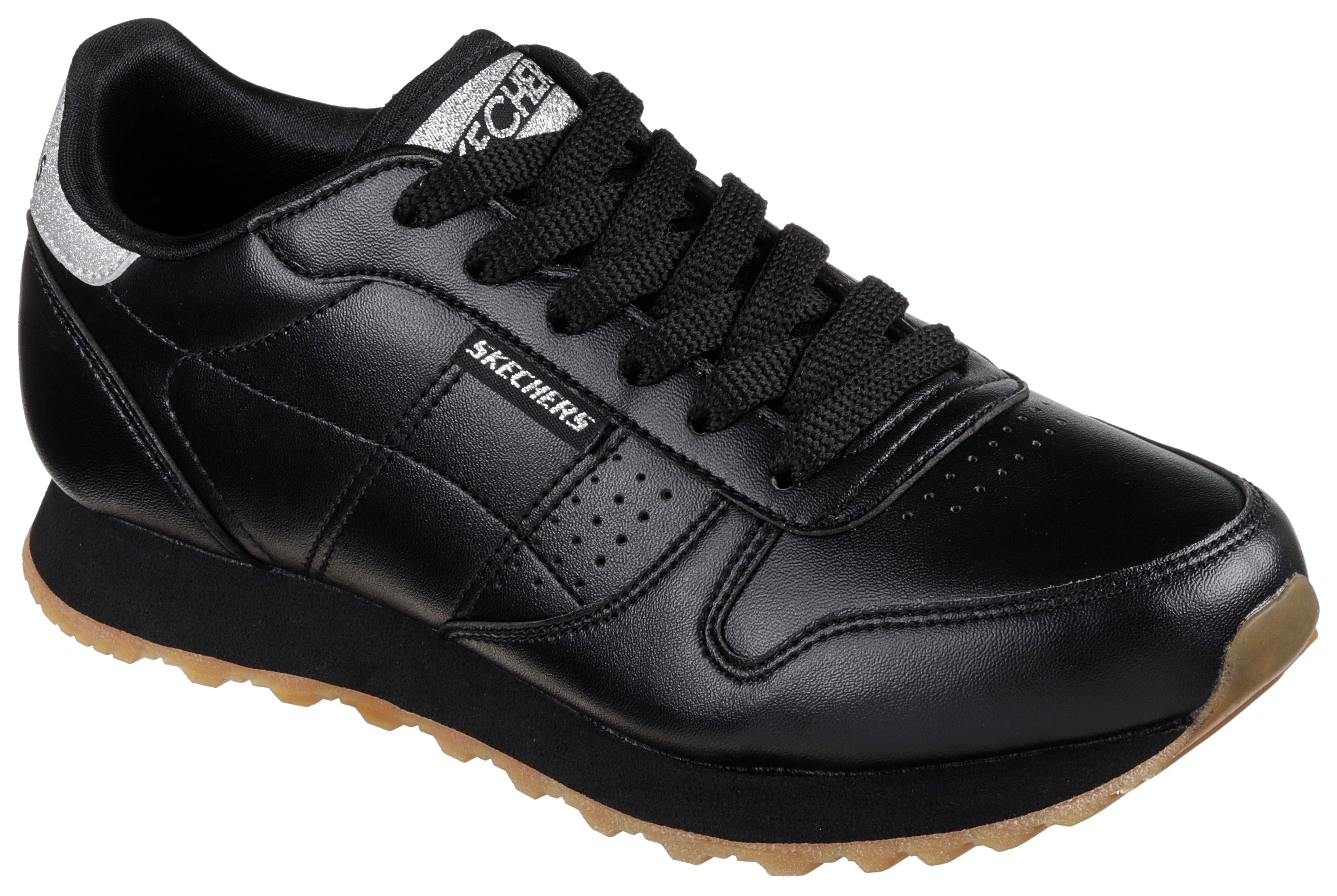 Skechers OG 85 - OLD SCHOOL COOL vegan Sneaker Freizeitschuh, Halbschuh, Schnürschuhmit Glitzer