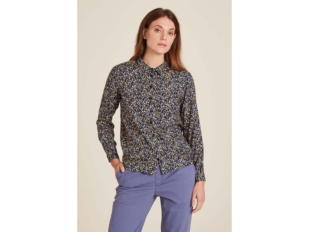 Tranquillo Blusentop tranquillo Damen-Bluse mit Hemdkragen