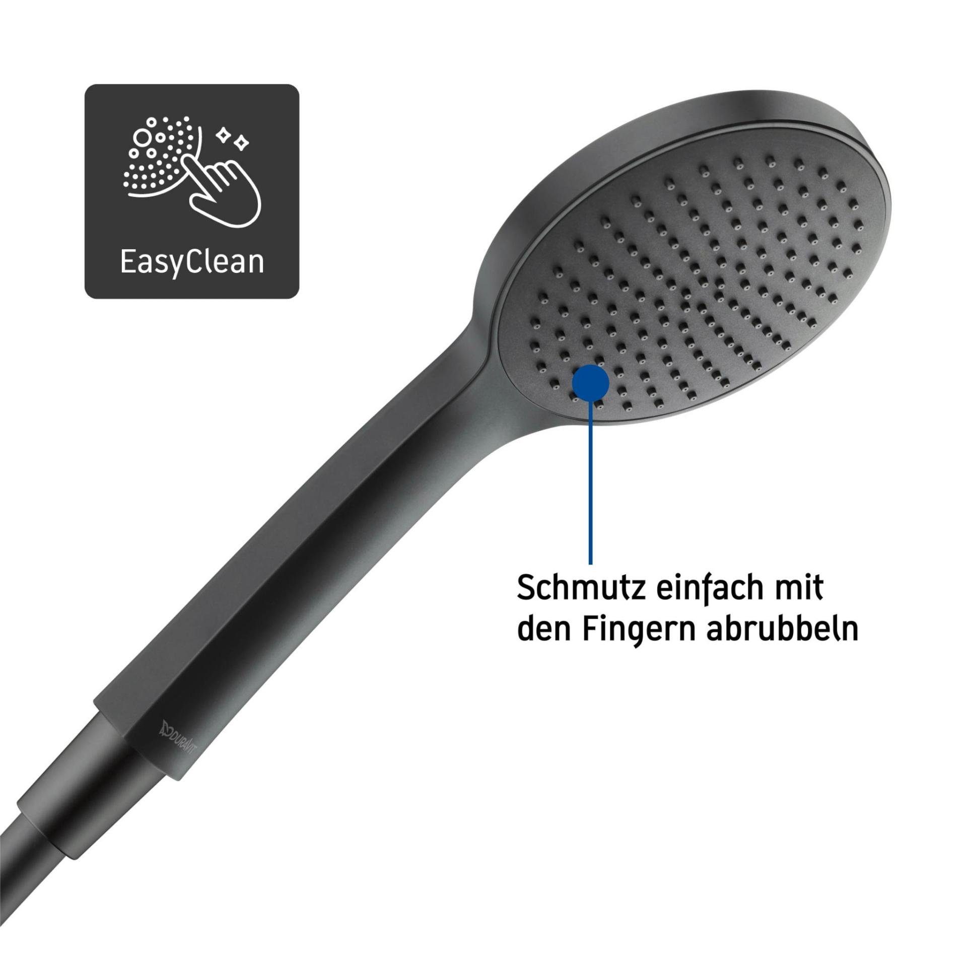 Duravit Handbrause DURAVIT Handbrause 1jet 110 Duschbrause Duschkopf Regendusche Schwarz, Anschlussbreite: 1/2 Zoll