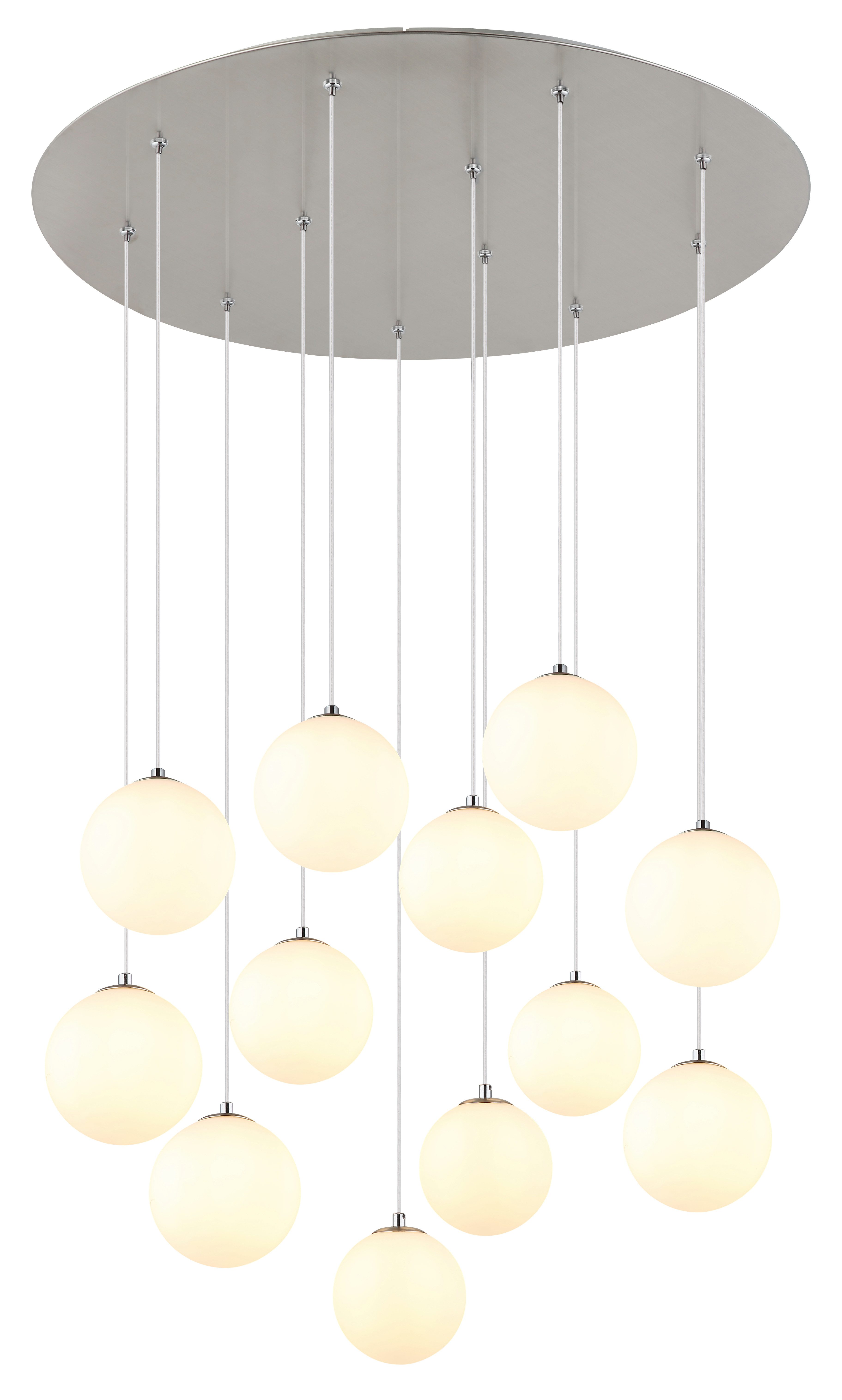 GLOBO LIGHTING Deckenleuchte RIHA, LED wechselbar, Warmweiß, Deckenleuchte für Wohn- & Esszimmer Nickel matt