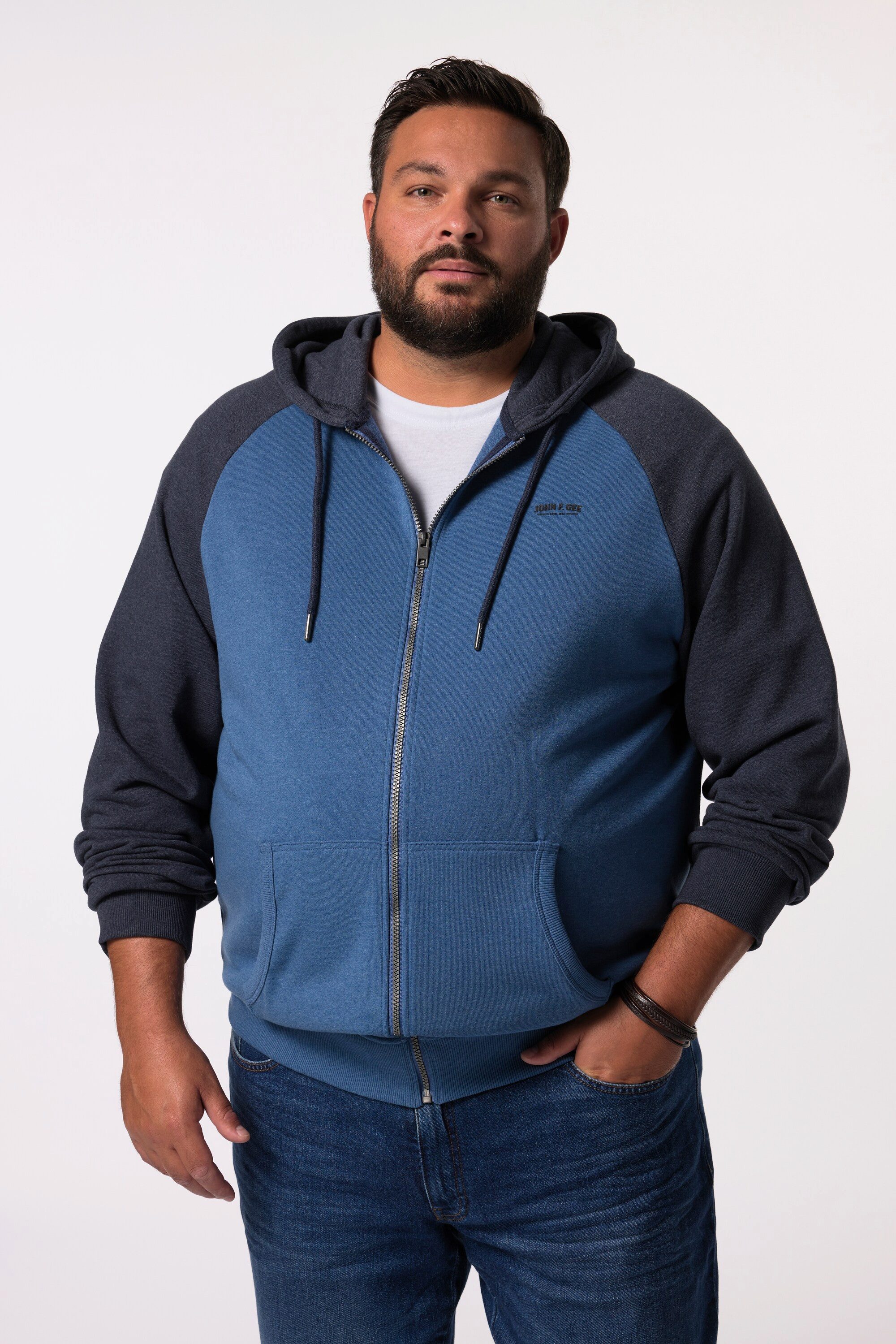 John F. Gee Fleecejacke John F. Gee Hoodiejacke Kängurutasche bis 8 XL