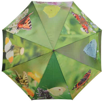 esschert design Stockregenschirm Regenschirm mit SCHMETTERLINGEN Fotodruck und Öffnungsautomatik
