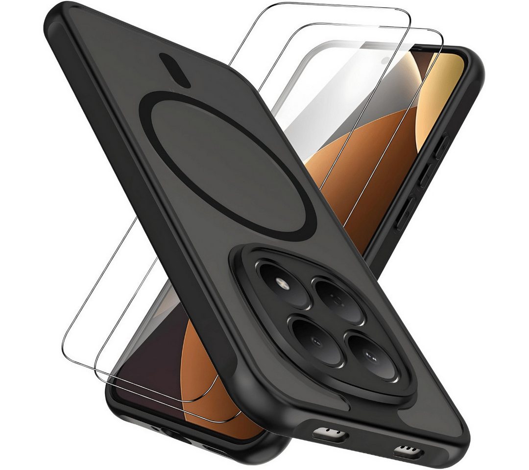 SmartUP Smartphone-Hülle + 2X Schutzglas für Xiaomi Redmi Note 15 5G / 4G MagSafe Case Full 9H 6,67 Zoll, MagSafe-Technologie, integrierter Kameraschutz