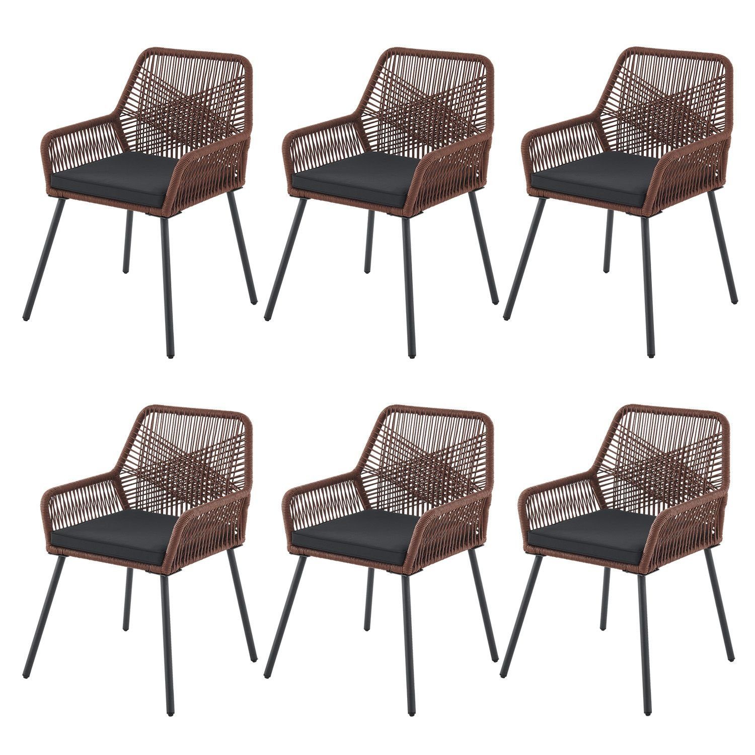 Juskys Gartenstuhl Kastos (6 St), Gartenmöbel günstig online kaufen