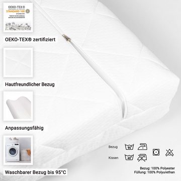 Kopfkissen, ZOLLNER, Füllung: 100% Hochbauschpolyester, Bauch-, Seiten-, Rückenschläfer, waschbar bis 95°C, 40 x 70 cm, 100% Polyester, vom Hotelwäschespezialisten