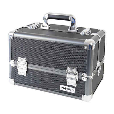 HMF Kosmetikkoffer multifunktionaler Utensilien Koffer, robuster Schminkkoffer mit verstellbaren Trennwände, 33 x 22,5 x 24 cm
