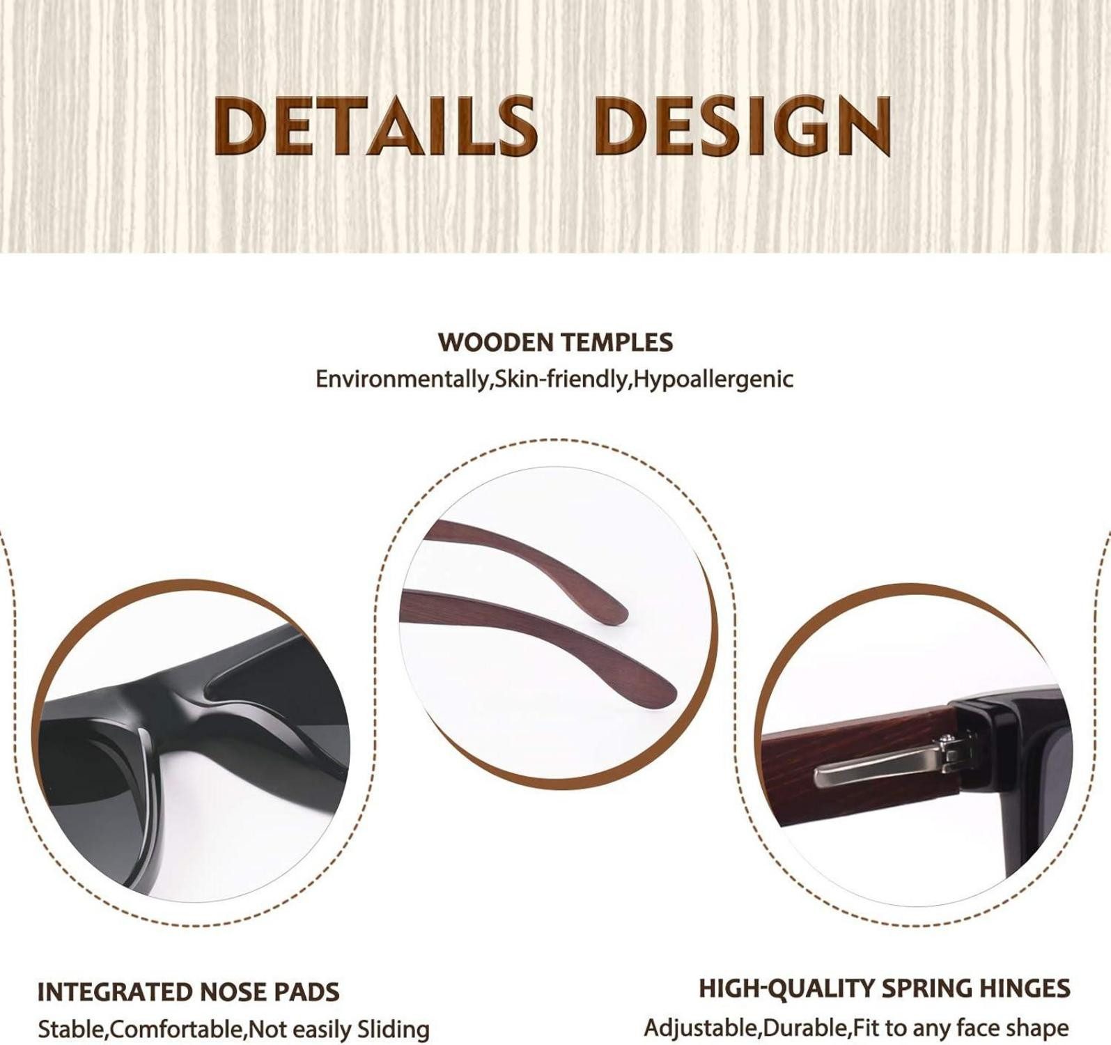 LuxusKollektion Sonnenbrille Holz Sonnenbrille Polarisiert UV400 günstig online kaufen