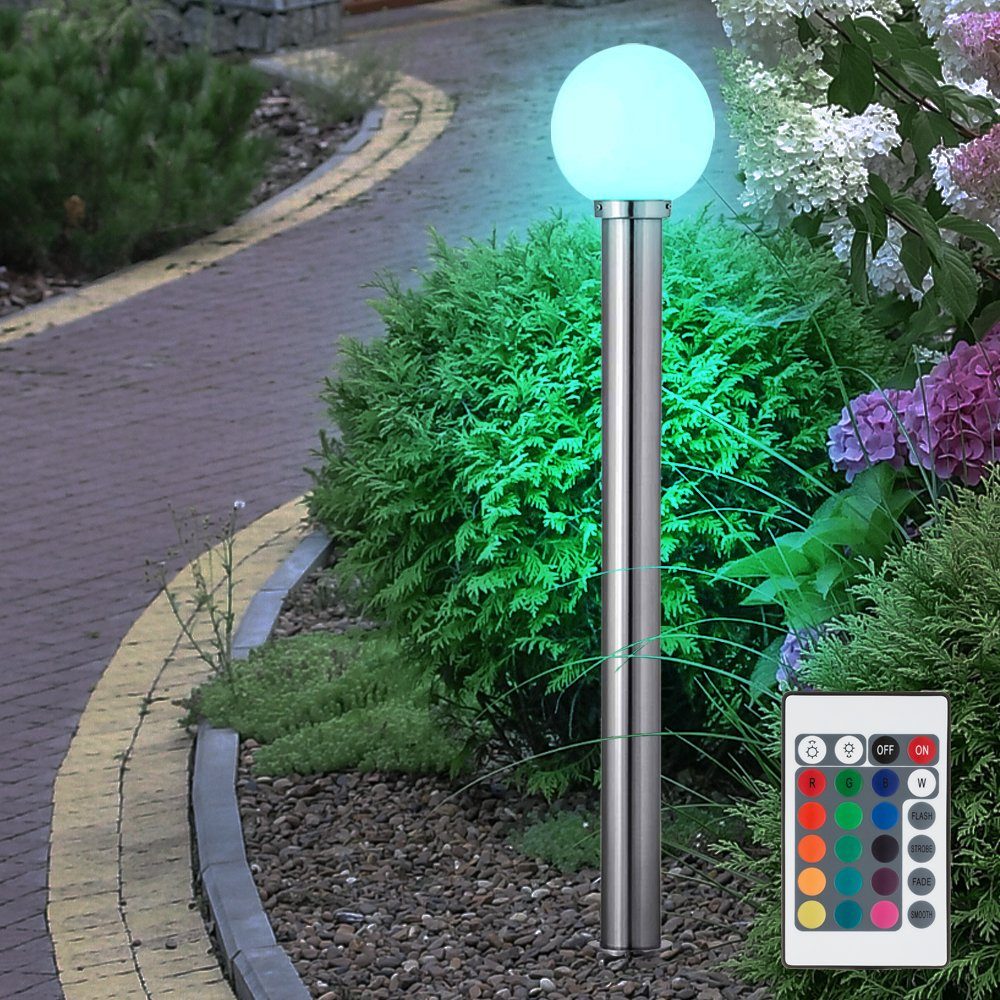etc-shop LED Außen-Stehlampe, Leuchtmittel inklusive, Warmweiß, Farbwechsel, Wegeleuchten außen Garten Kugellampe Standleuchte Terrassenlampe