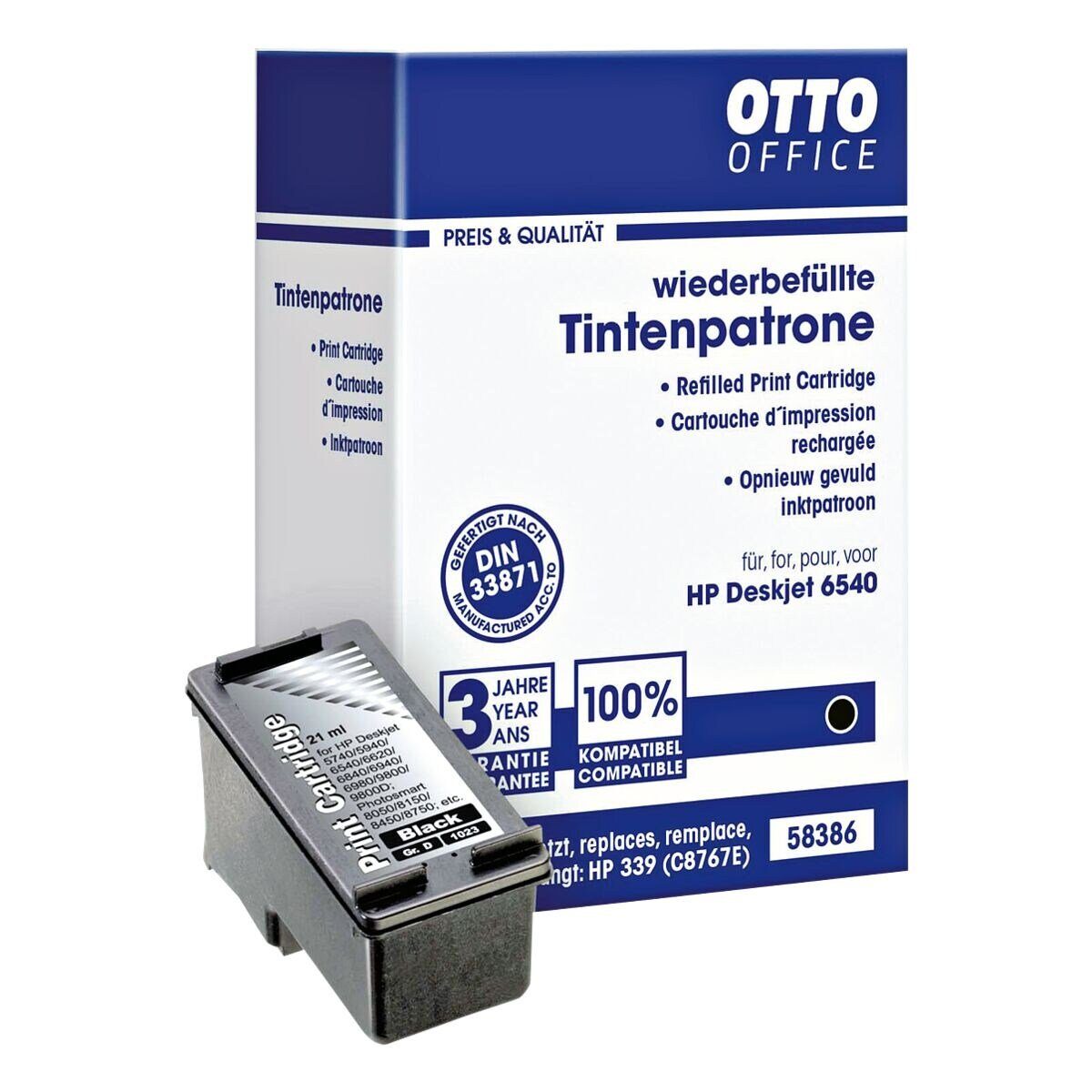 Otto Office  Office Tintenpatrone (1-tlg., ersetzt HP »C8767EE« Nr. 339, schwarz)