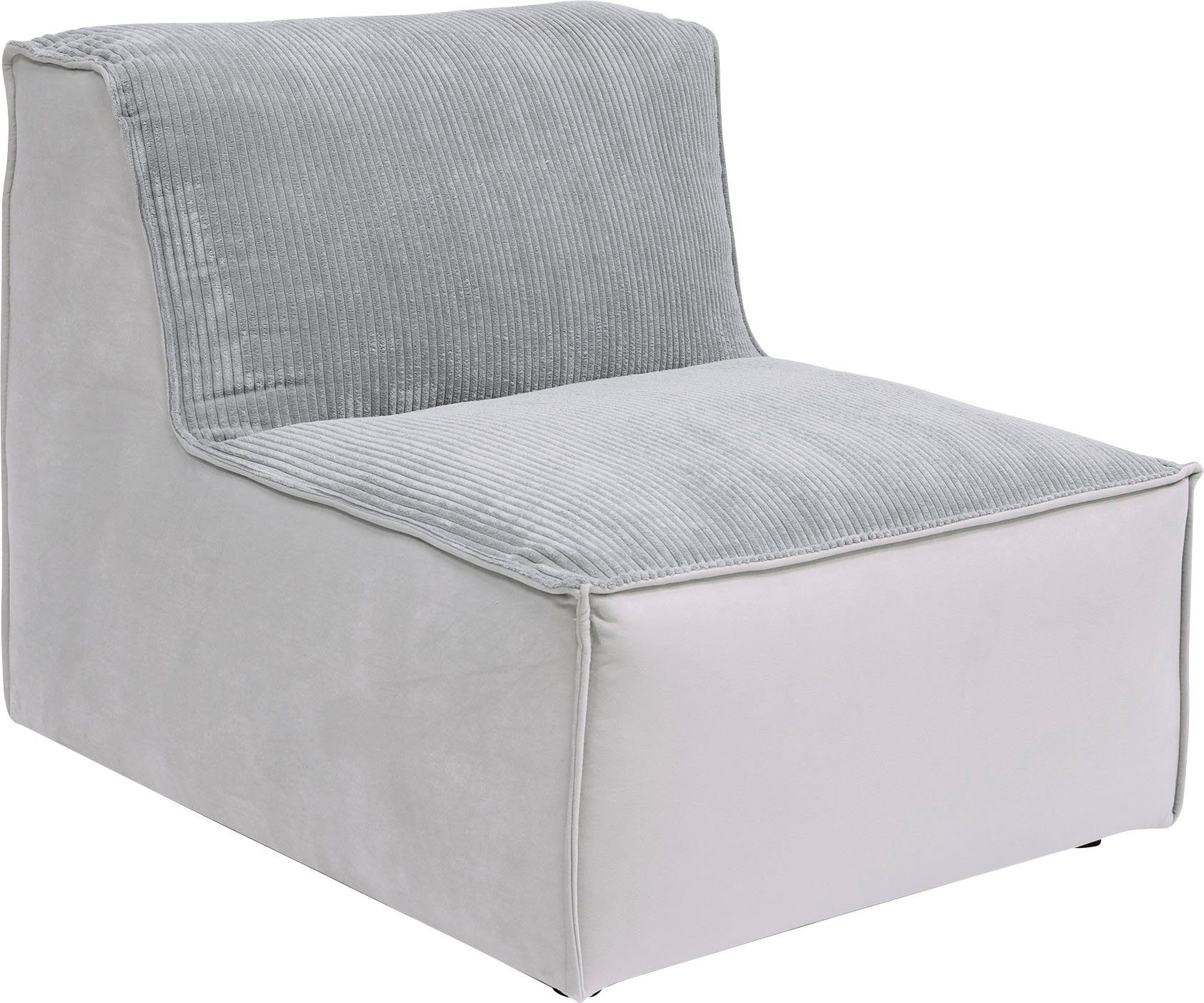 RAUM.ID Sofa-Mittelelement Modulid (1 in als oder Modul hellgrau St), Cord verwendbar, separat