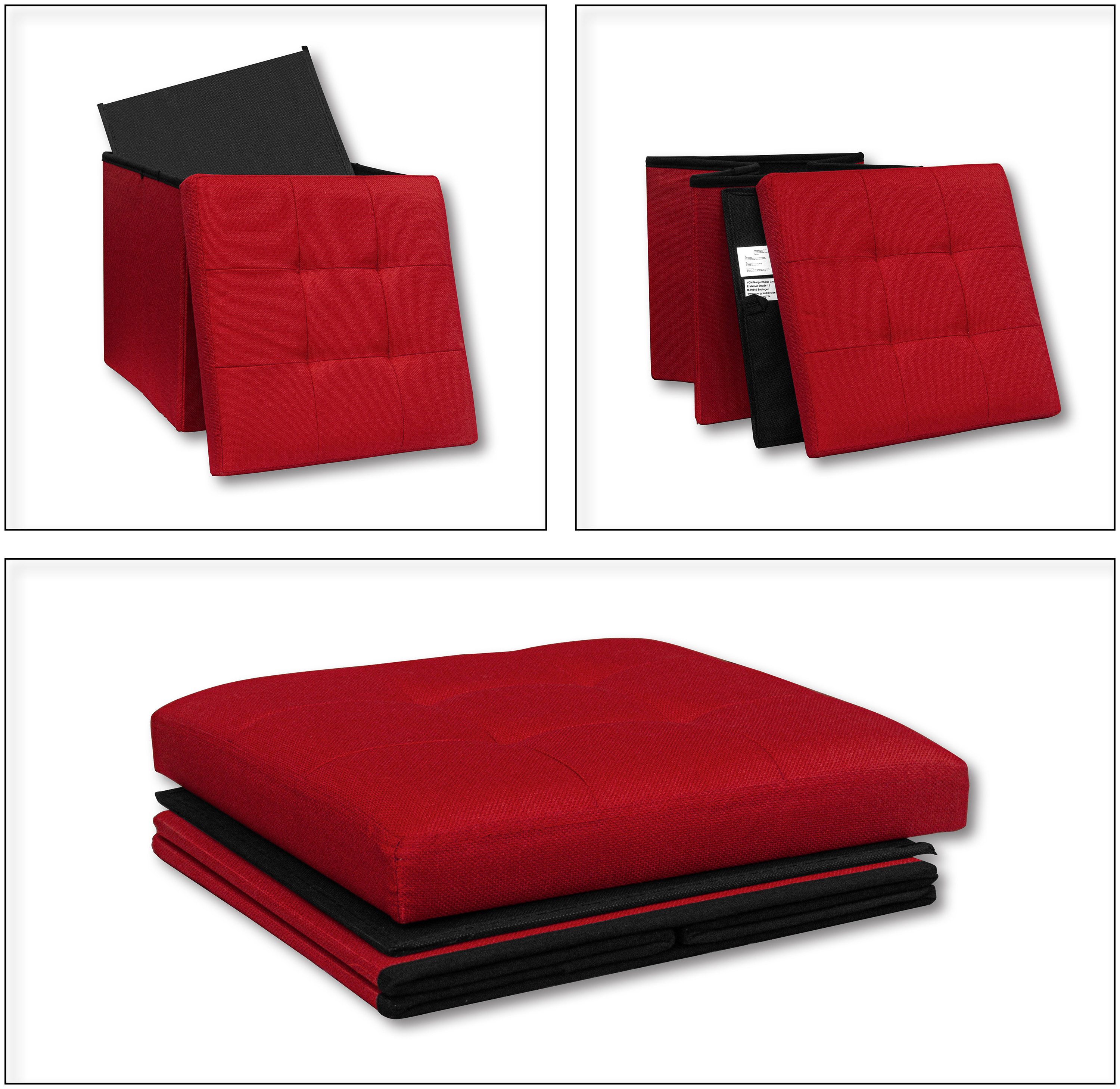 VCM Schuhbank Stoff Sitztruhe Sitzbank Truhe Box Hocker Boxas