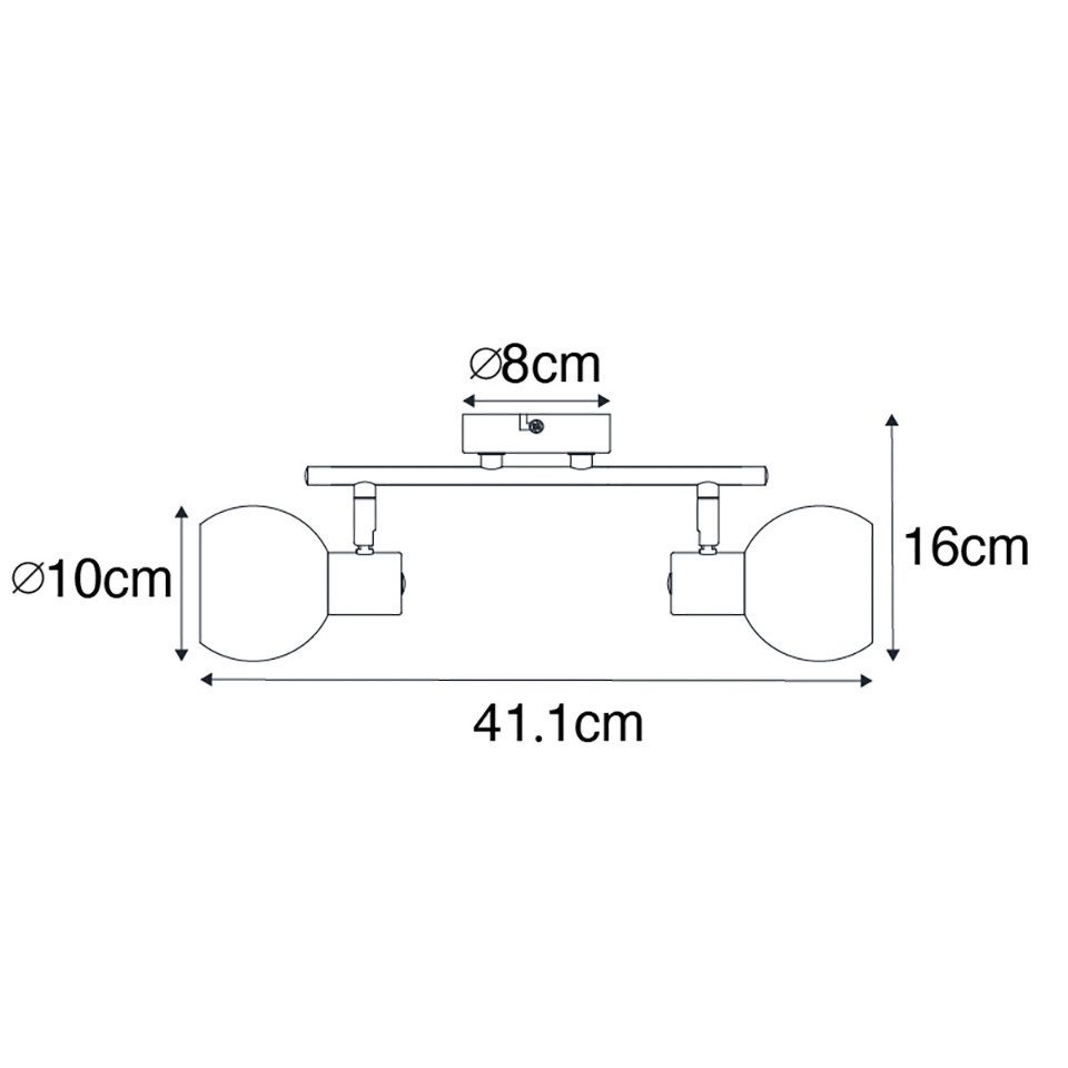Qazqa LED Aufbaustrahler Vidro, Dimmbar, LED wechselbar, Extra-Warmweiß, QAZQA Aufbau­spot, e14, Schwarz, Glas, Art Deco