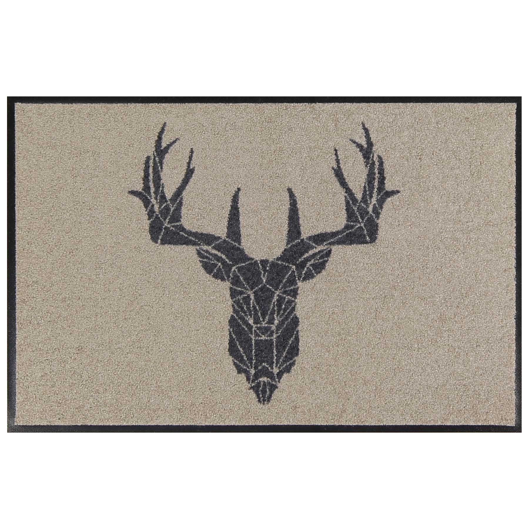 MOCAVI Fußmatte Fußmatte 45x70 Mat Hirsch mit Rand beige, Eingangsmatte normal, Höhe: 450 mm