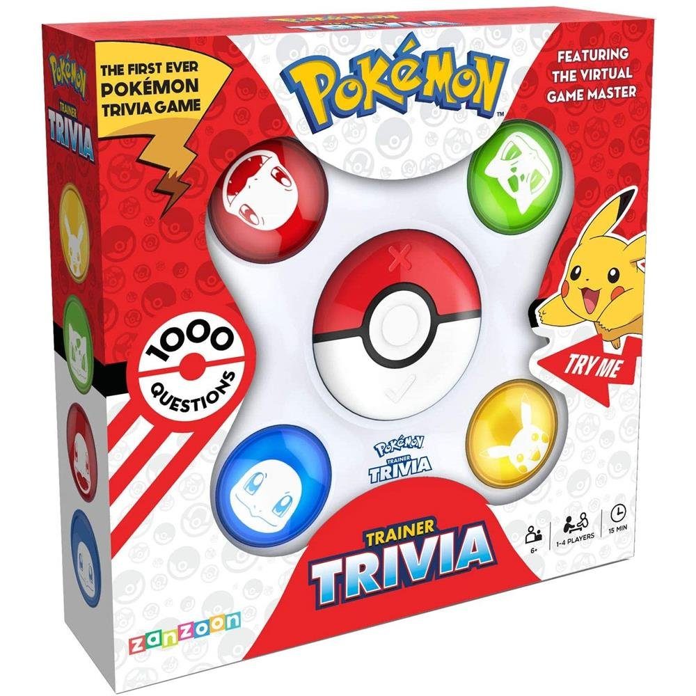 BOTI Spiel Zanzoon Pokémon Trainer - Trivia Wissensspiel 1000 Fragen, Ratespiel Deutsche Version Pokeball