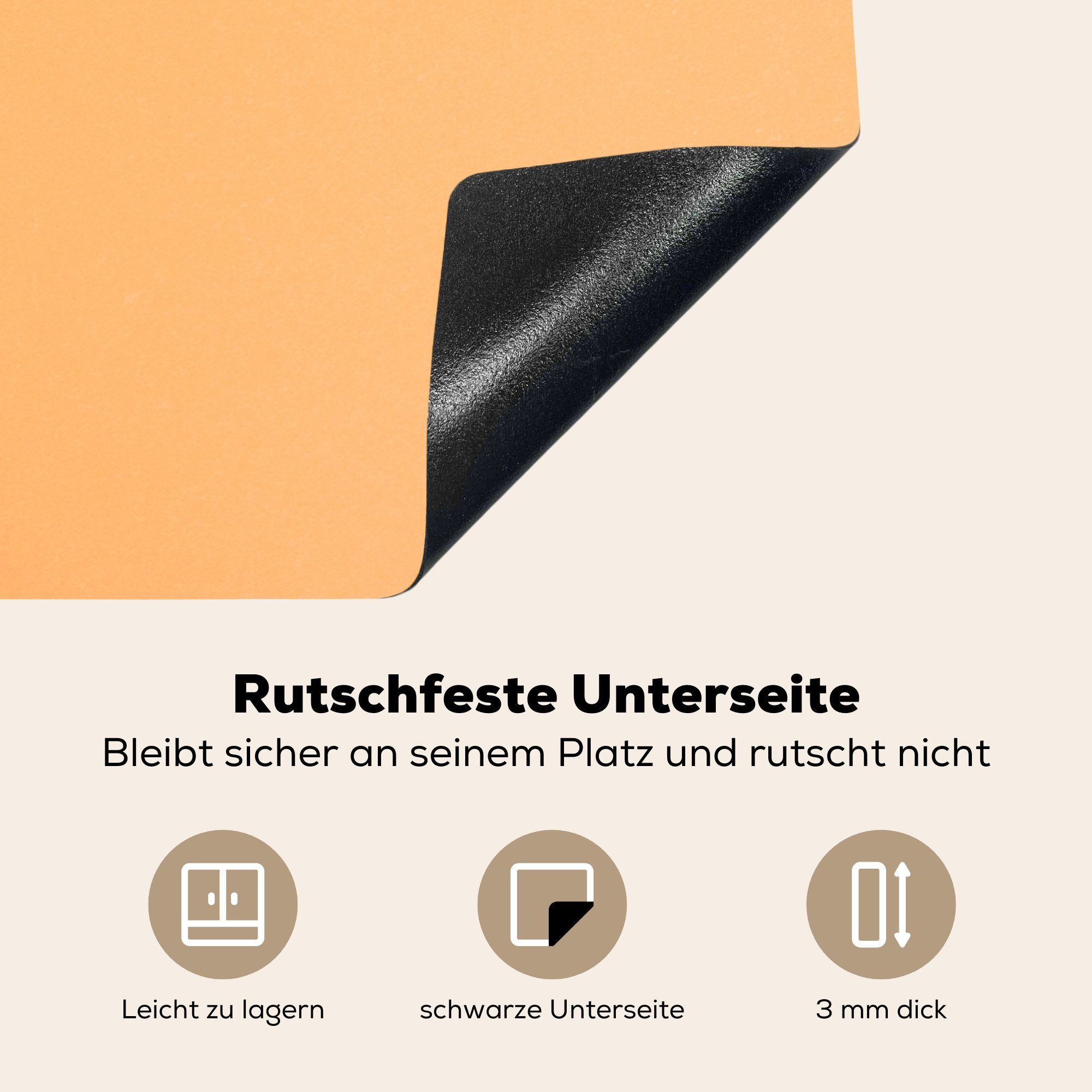 Induktionskochfeld (1 für küche, Herdblende-/Abdeckplatte Vinyl, cm, tlg), Ceranfeldabdeckung 81x52 Schutz Orangenboden, MuchoWow die auf Kamillenblüten